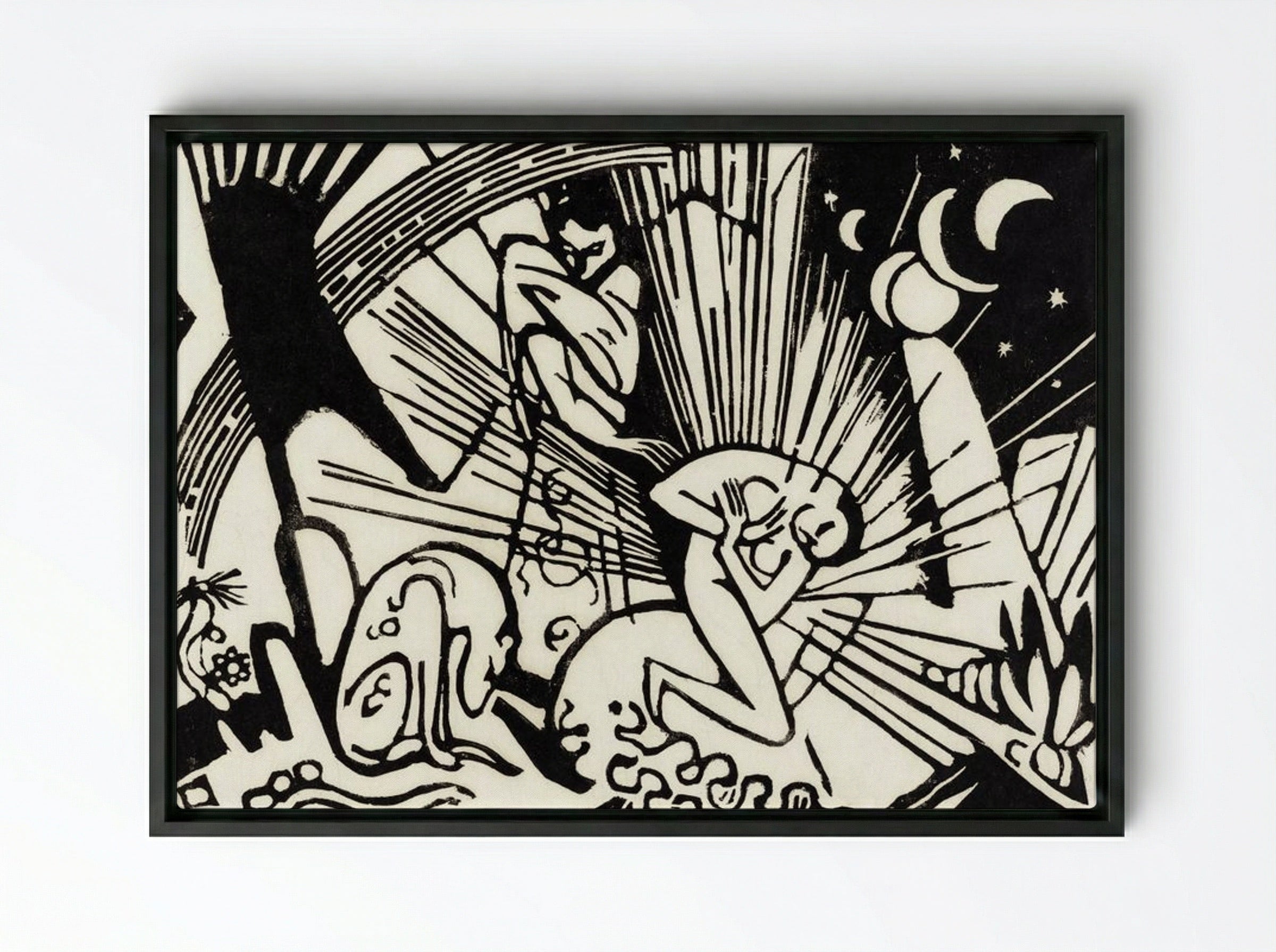 Reconciliation - Franz Marc - Framed Canvas Black
