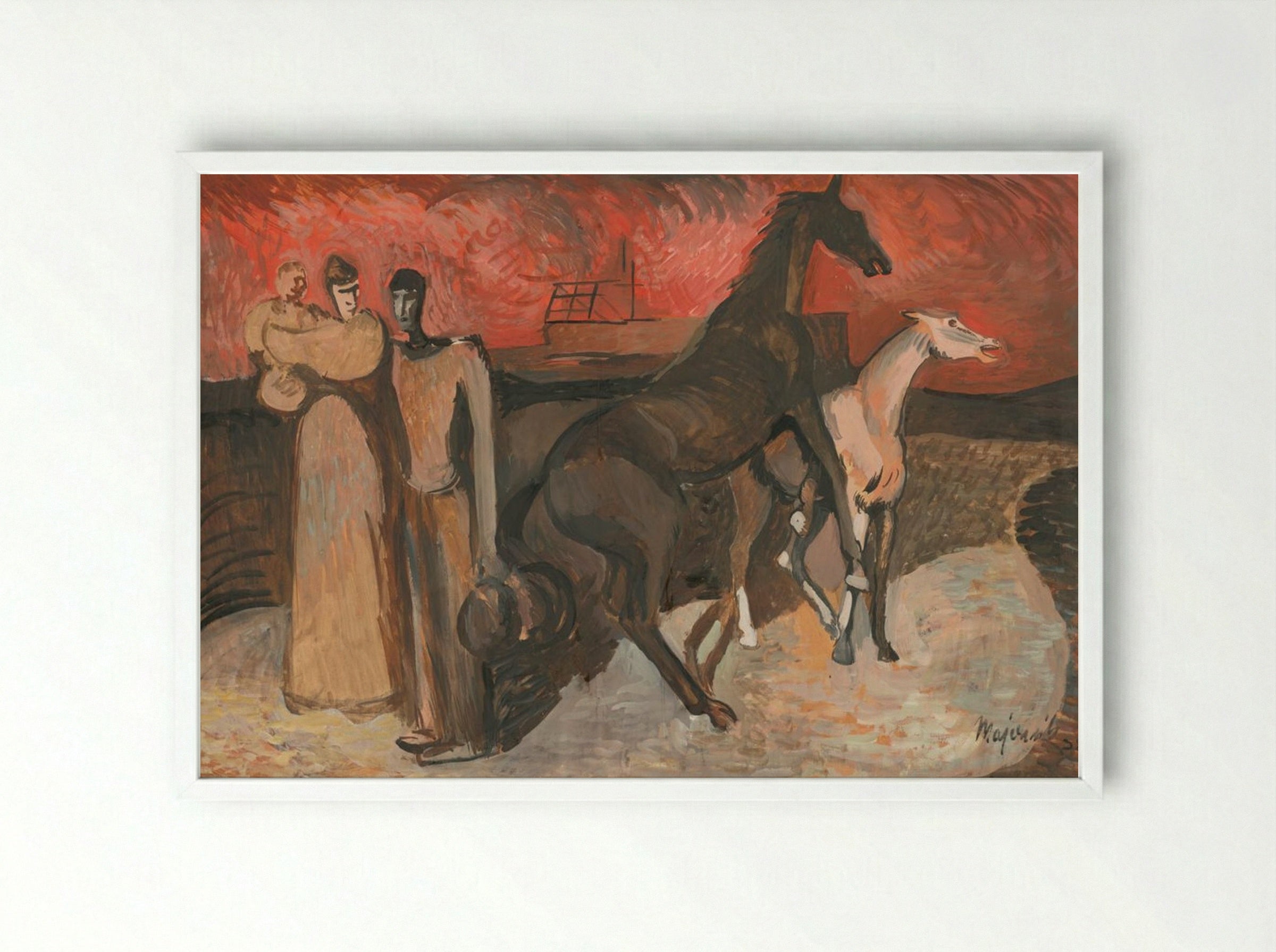 Fire - Refugees - Cyprián Majerník - Framed Print White