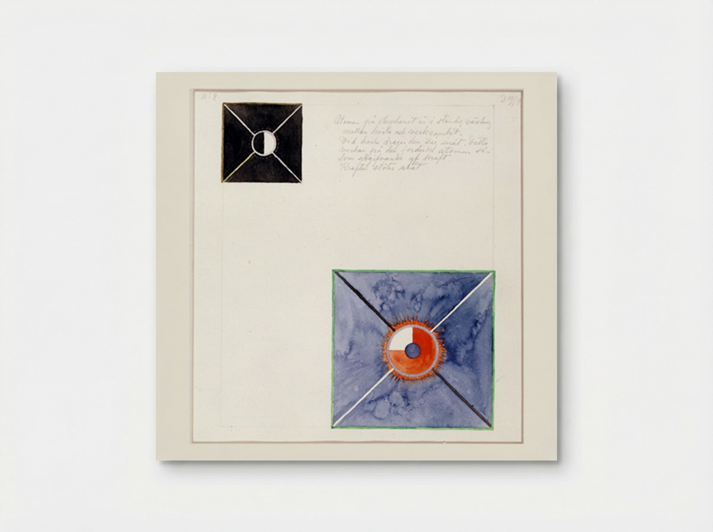 Atom Series, No. 8: Atom on the ether plane is in constant change between rest and activity. At the rest it pulls itself inwards. This affects the earthly atom as giving of force. - Hilma af Klint - Poster