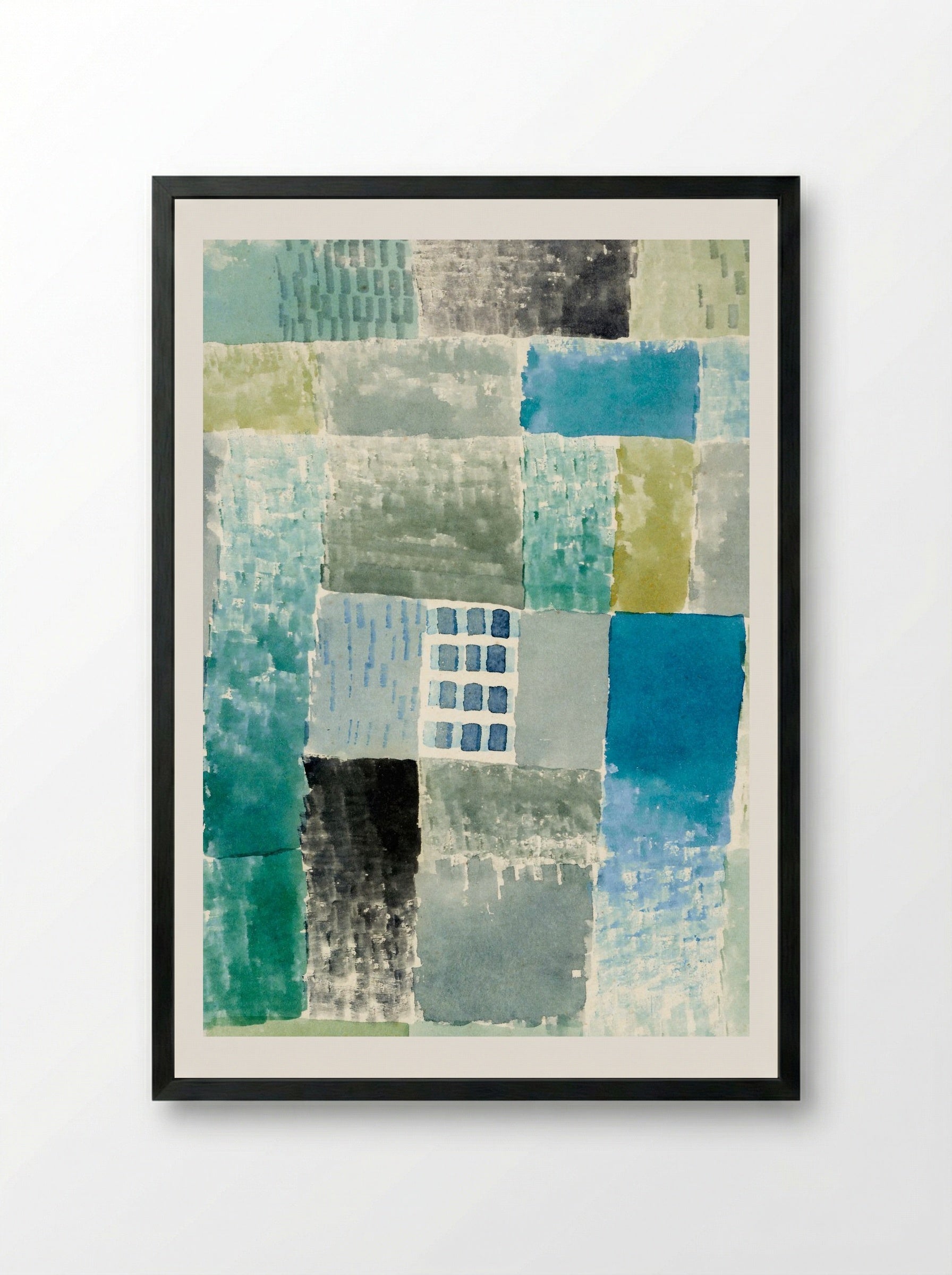 First House in a Settlement - Paul Klee - Framed Print Black
