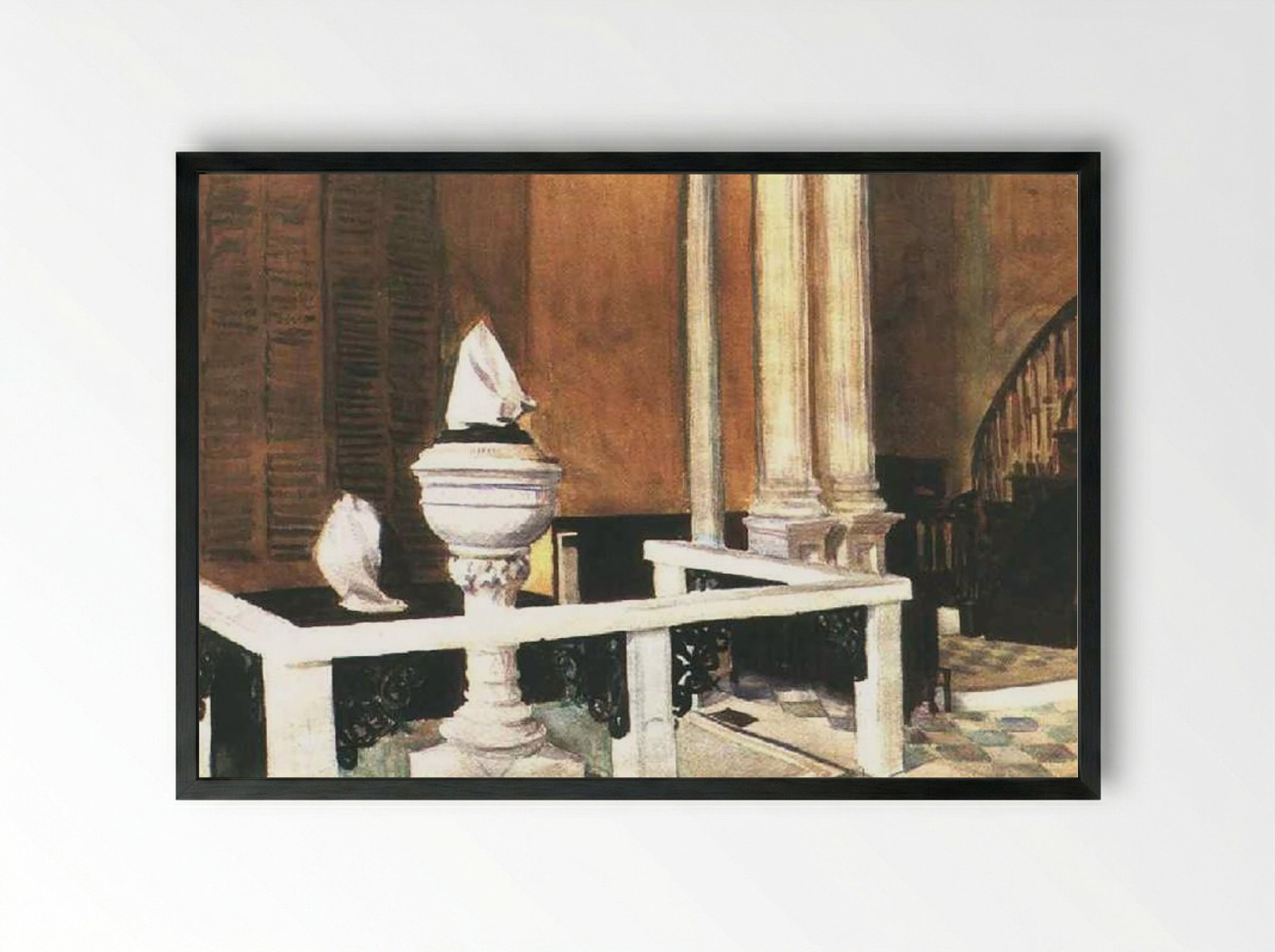 Baptistry of St. John's - Edward Hopper - Framed Print Black