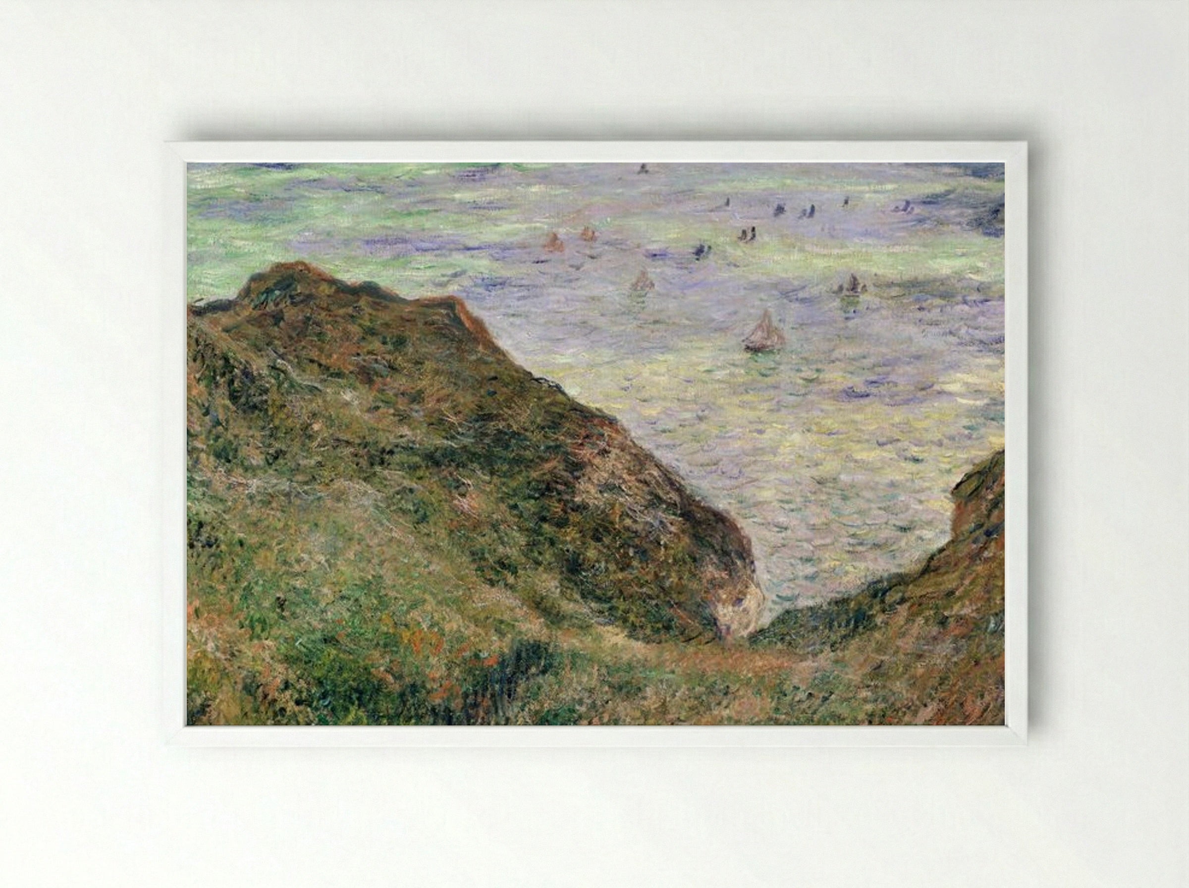 View Over the Sea - Claude Monet - Framed Print White