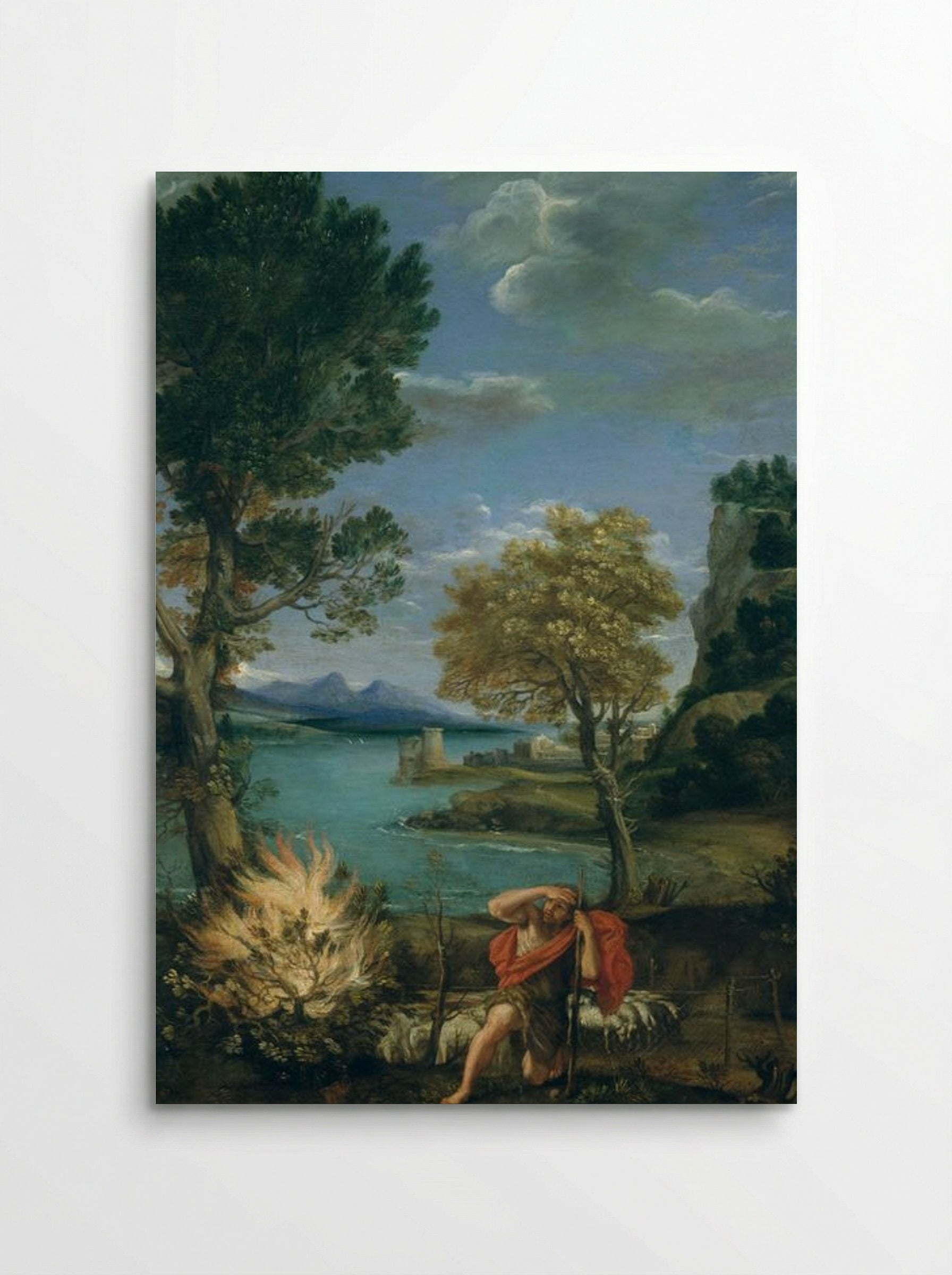 Landscape with Moses and the Burning Bush - Domenico Campagnola - Poster