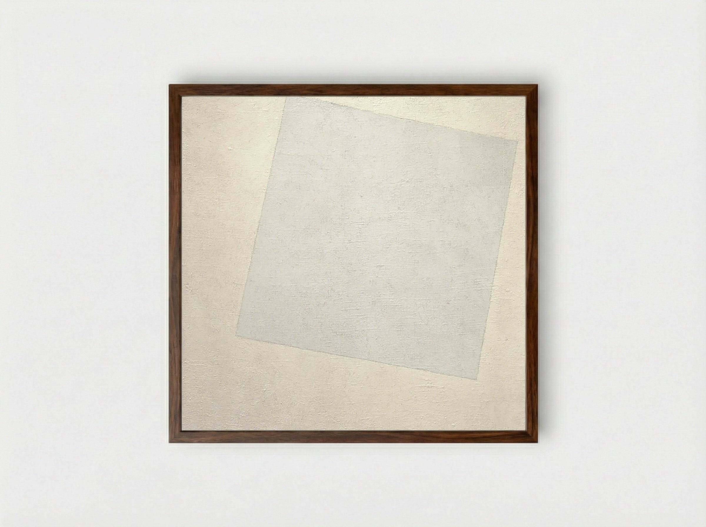 Suprematist Composition: White on White - Kazimir Malevich - Framed Print Dark Wood