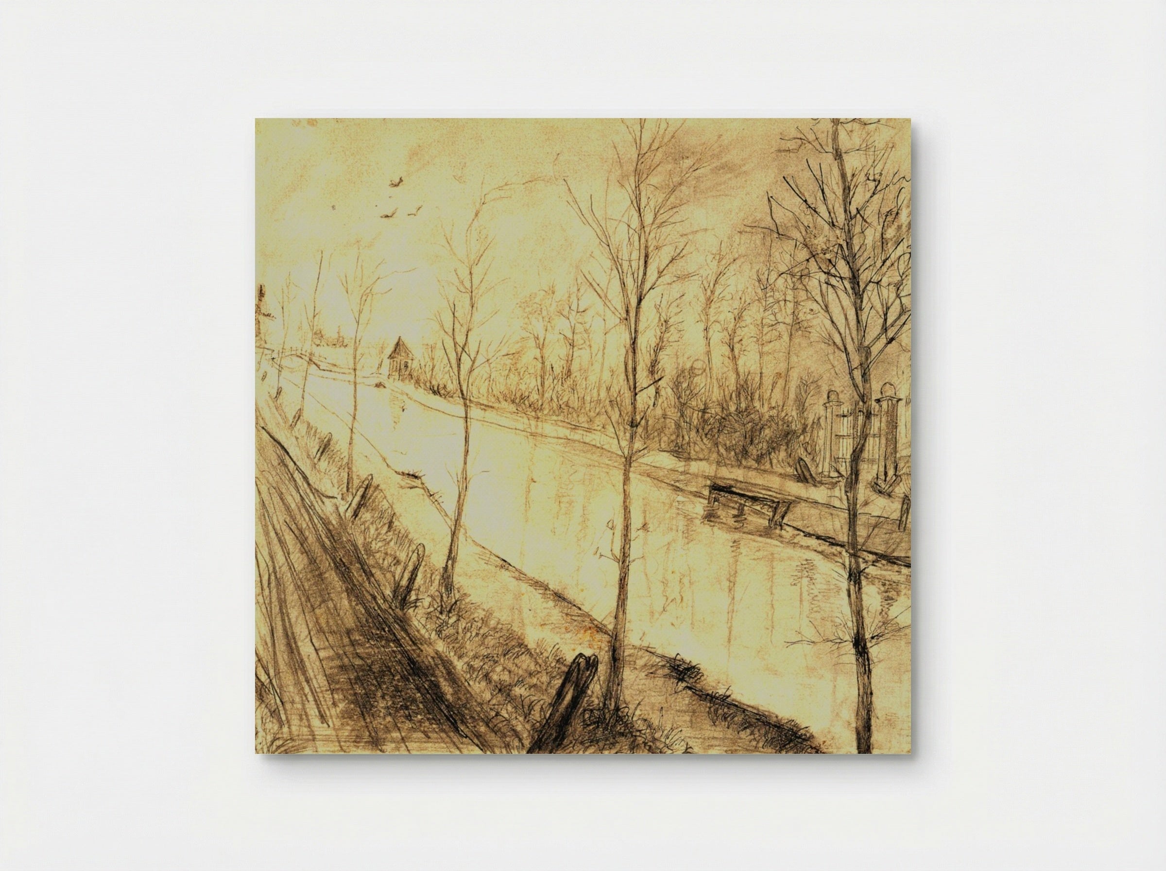Canal with Trees - Vincent van Gogh - Poster