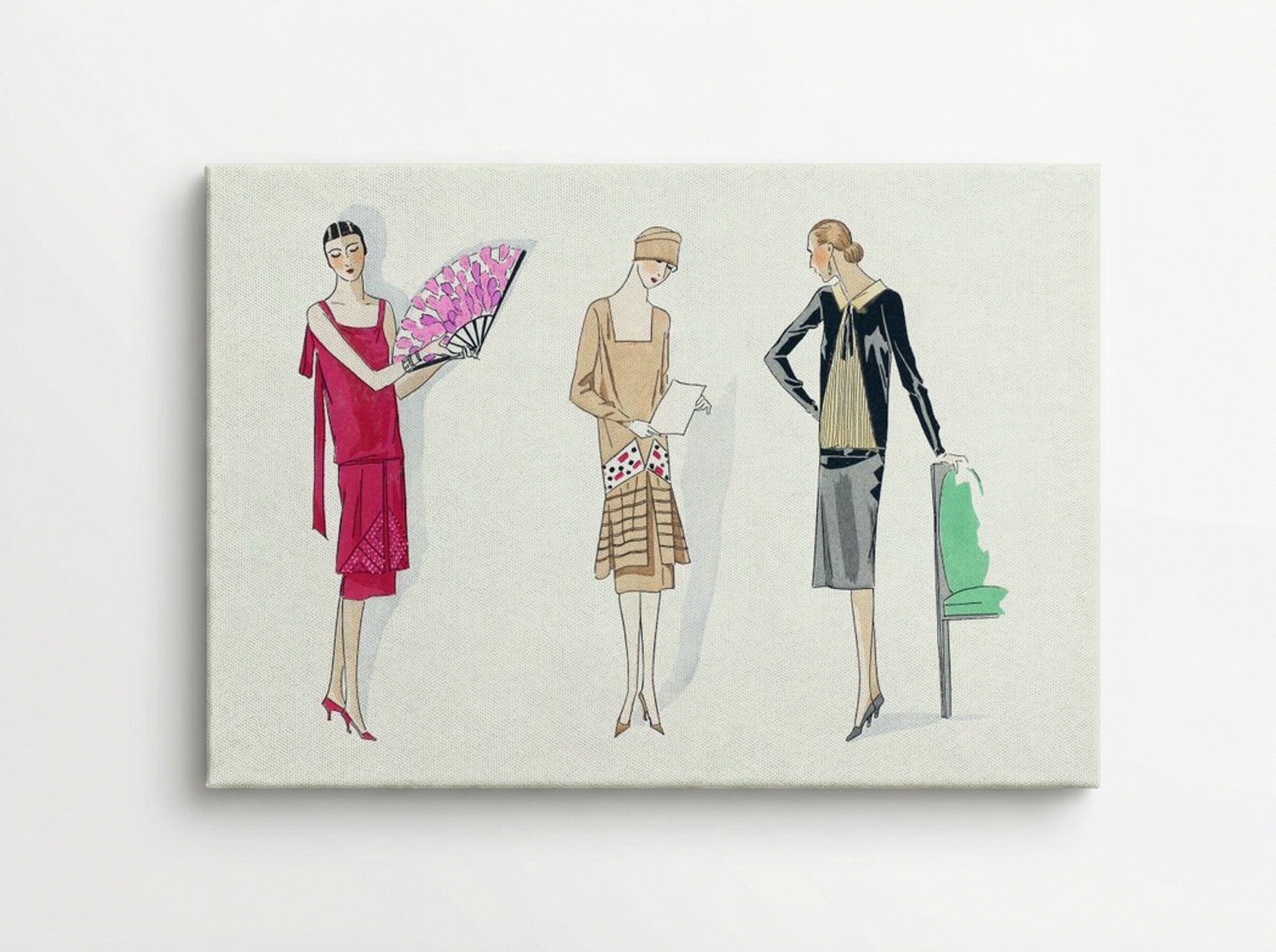 Three Dresses, 1926 - Bernard et Armand - Canvas