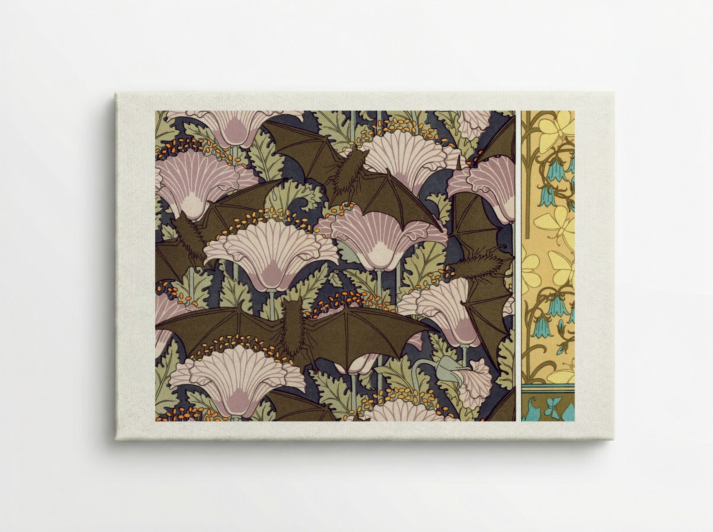 Chauves-souris et Pavots; Papillons et Campanules - Maurice Pillard Verneuil - Canvas