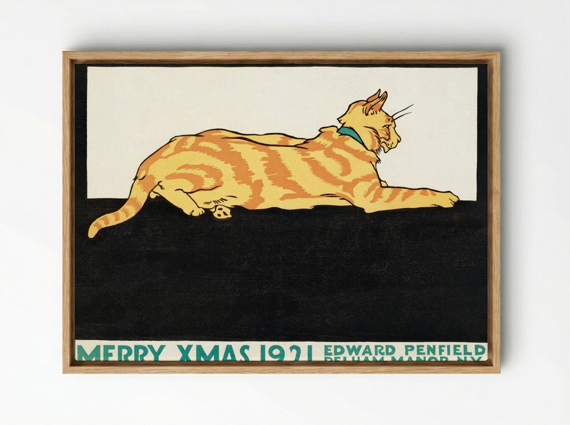 Merry Xmas 1921 - Edward Penfield - Framed Canvas Wood