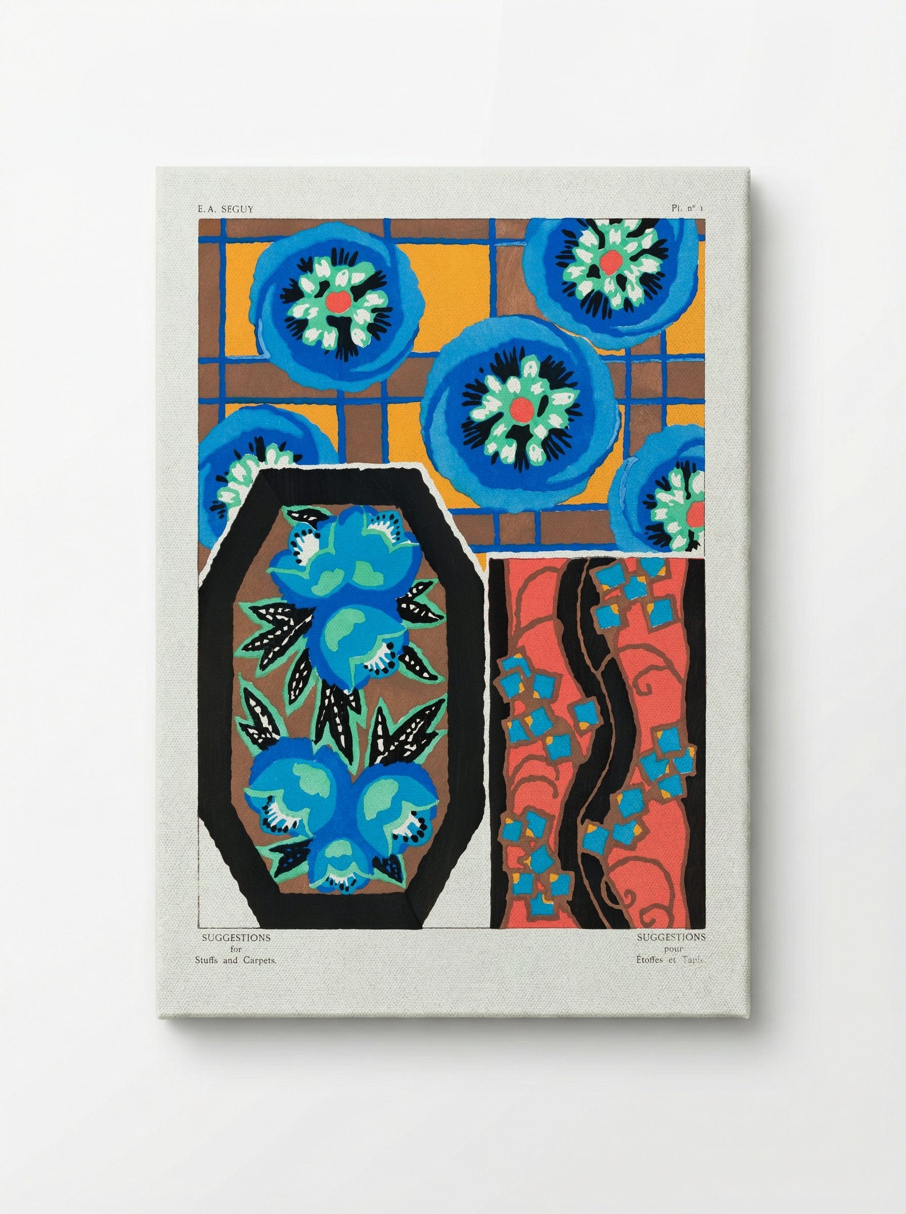 Suggestions for Stuffs and Carpets, Plate 1 - Émile-Allain Séguy - Canvas