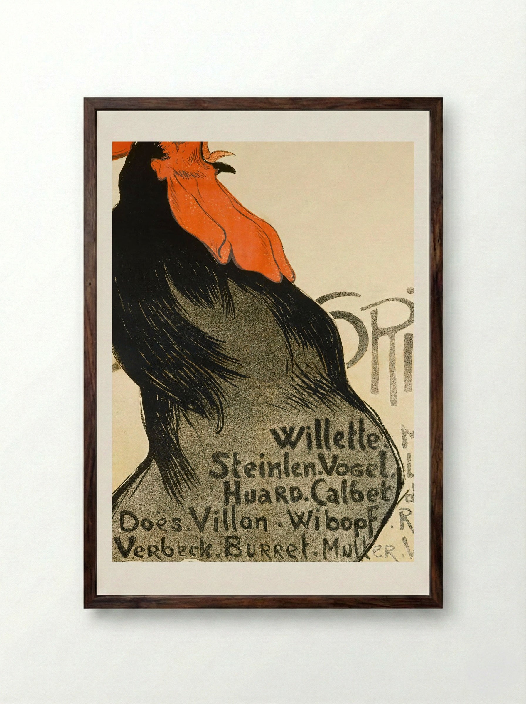 Cocorico - Théophile-Alexandre Steinlen - Framed Print Dark Wood