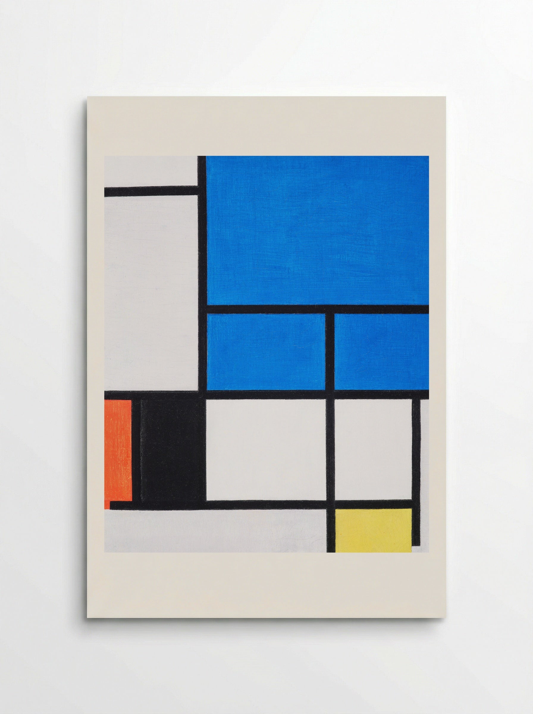 Composition with Large Blue Plane, Red, Black, Yellow, and Gray - Piet Mondrian - Poster