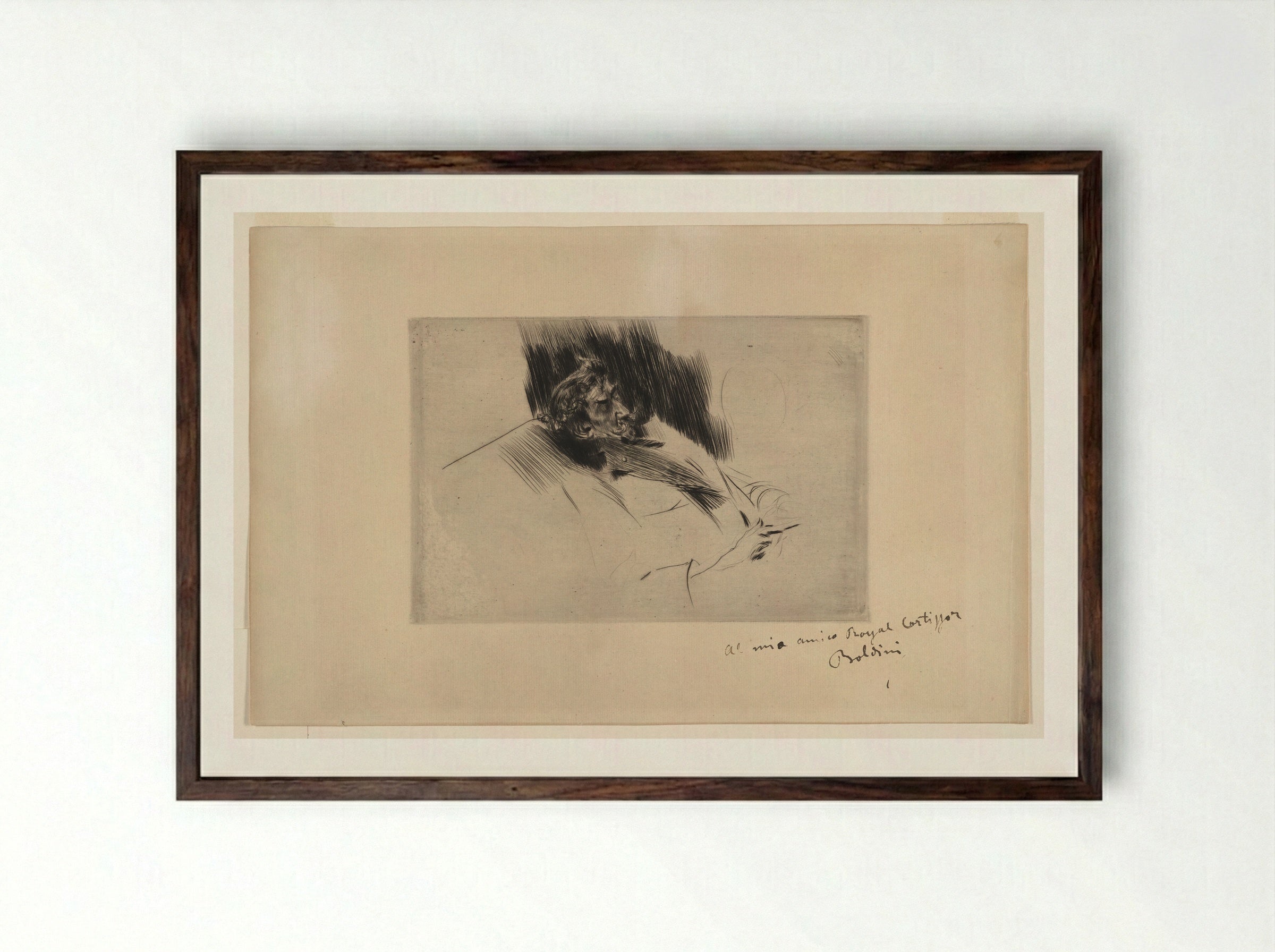 James A. McNeill Whistler, Asleep - Giovanni Boldini - Framed Print Dark Wood