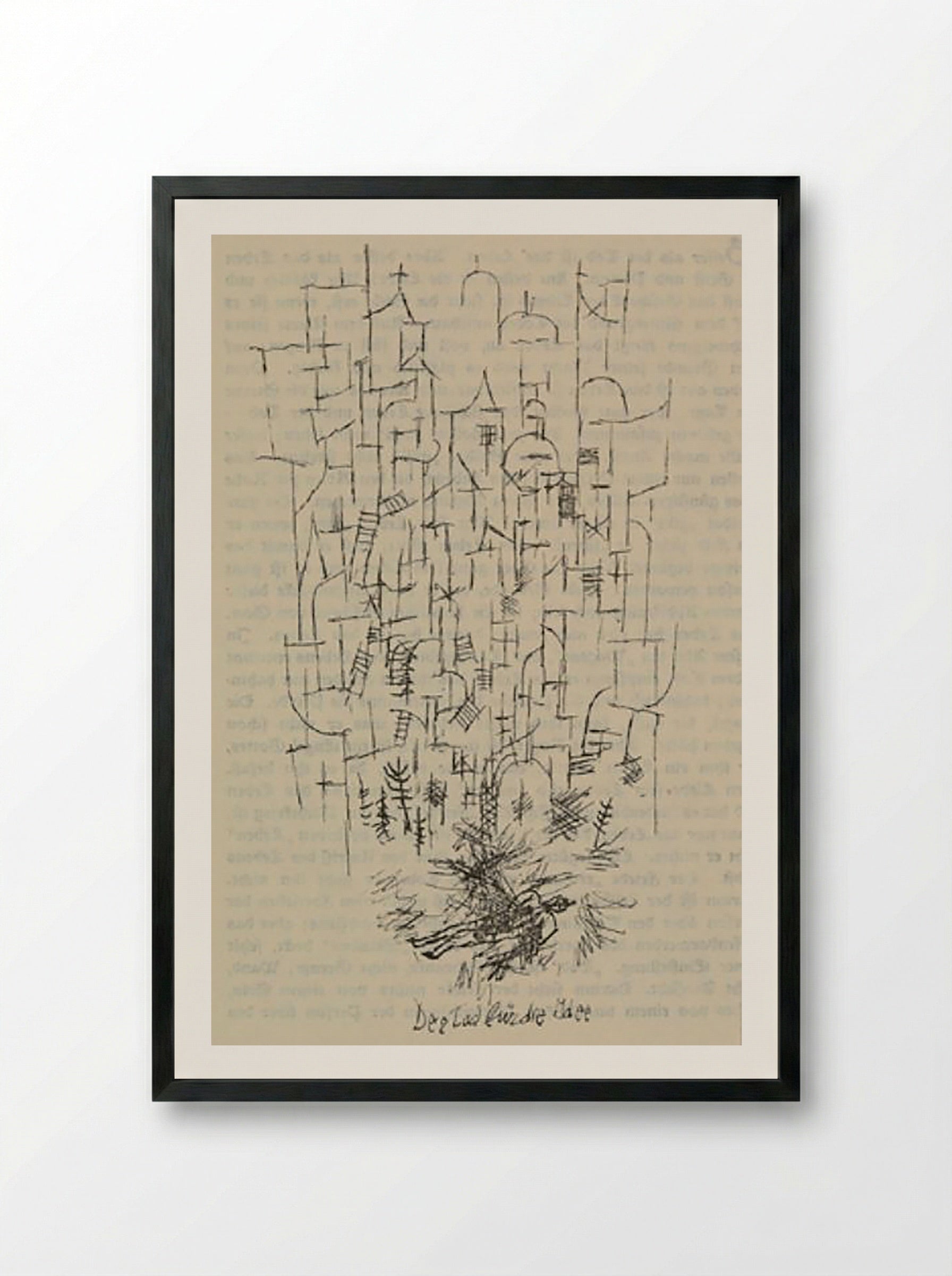 Death and Fire - Paul Klee - Framed Print Black