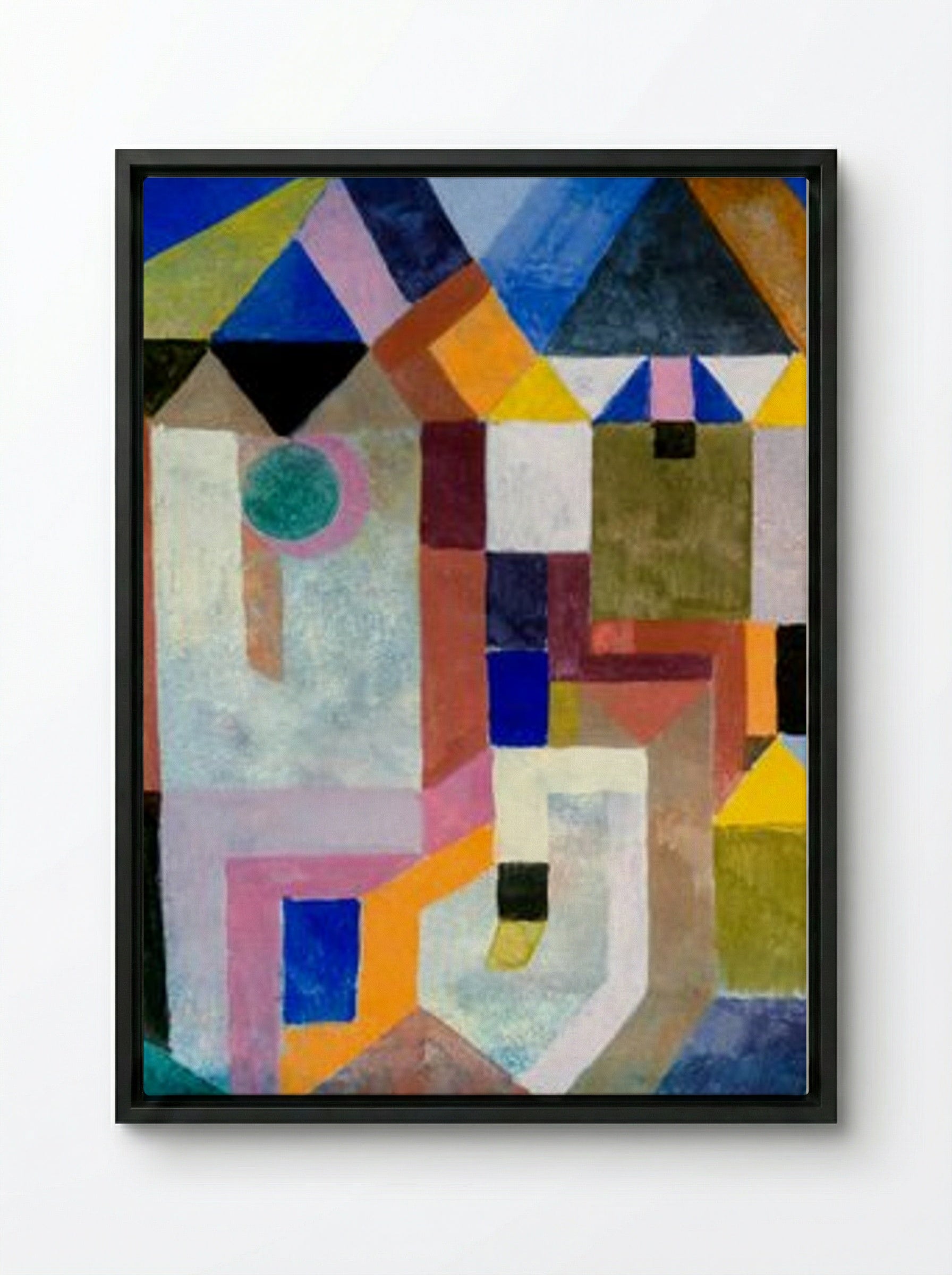 Colorful Architecture - Paul Klee - Framed Canvas Black
