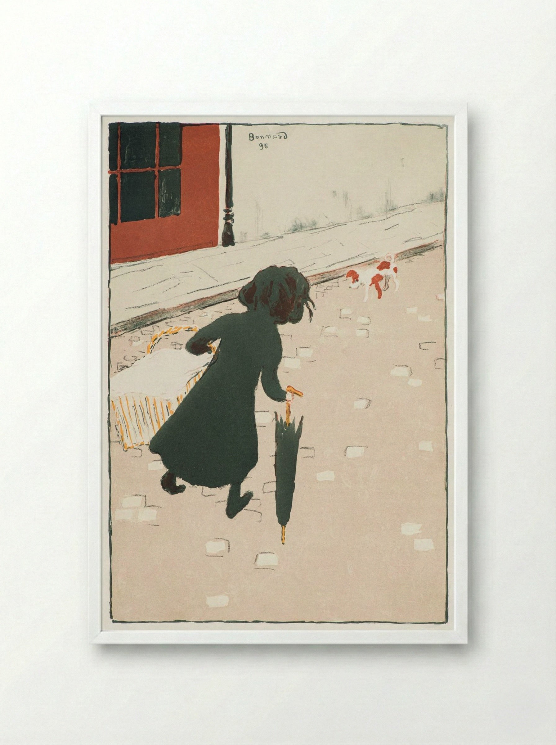 The Little Laundress - Pierre Bonnard - Framed Print White