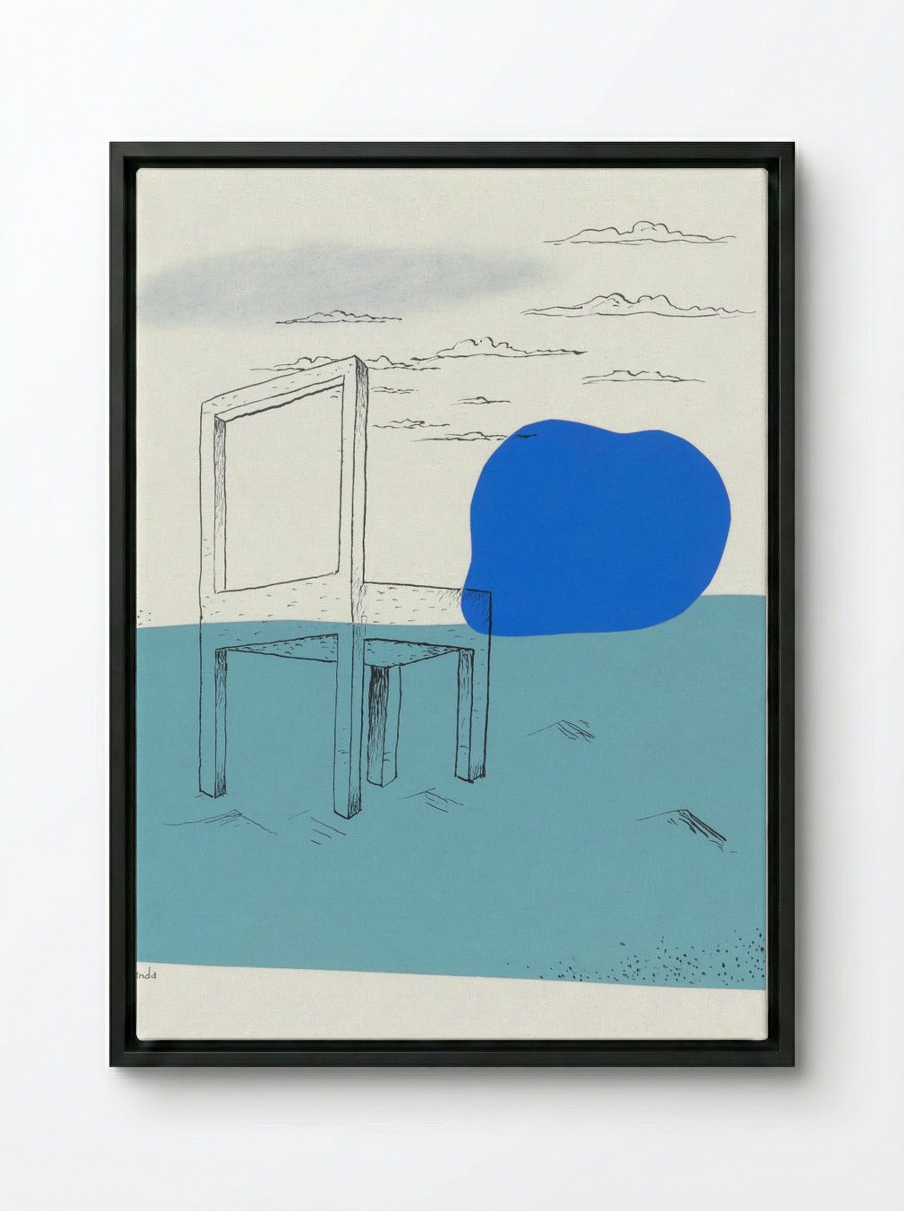 Landscape with a Chair - Mikuláš Galanda - Framed Canvas Black