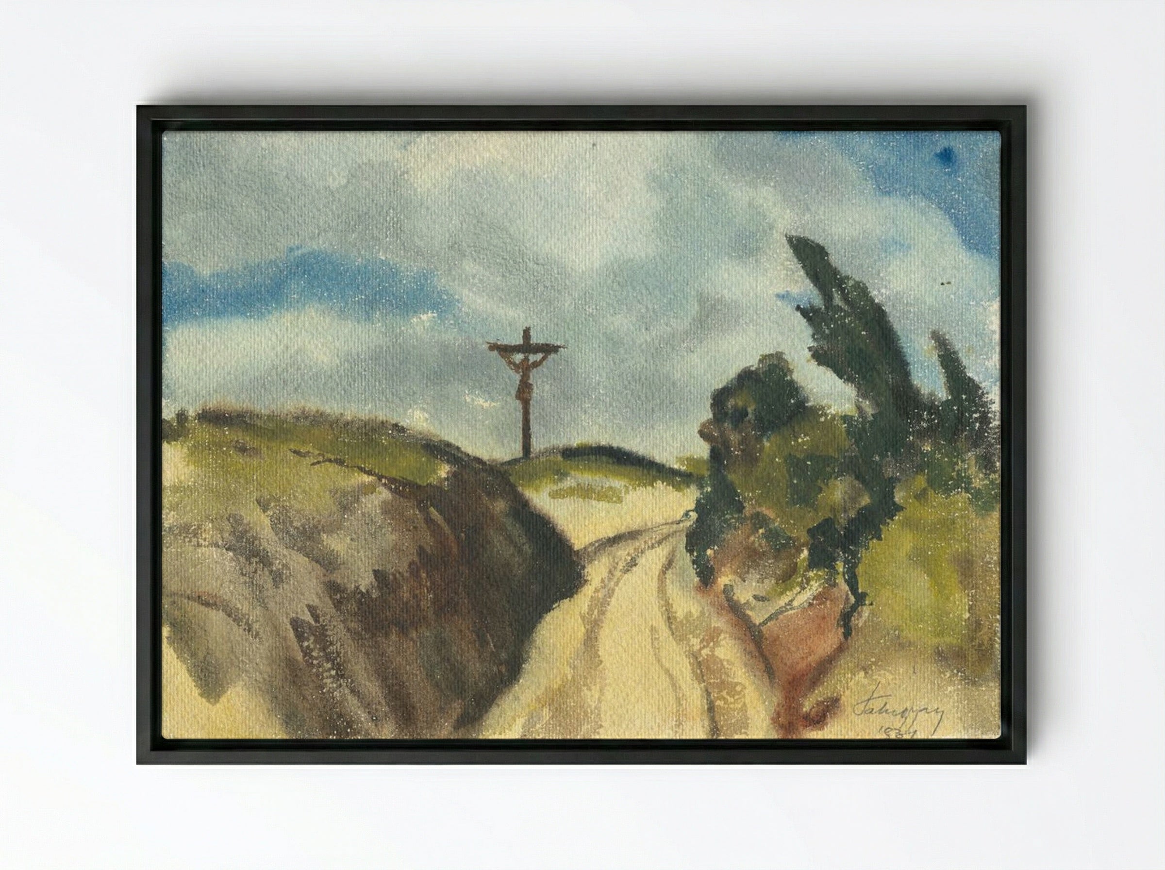 Deep Road - Zolo Palugyay - Framed Canvas Black