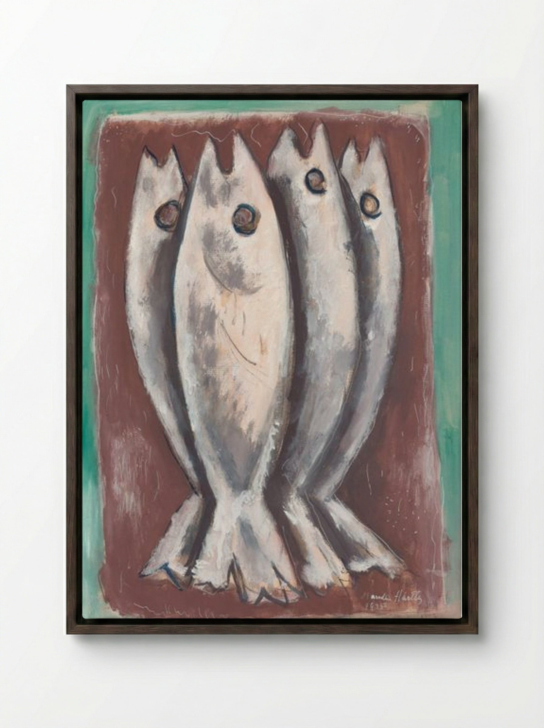 Sea Ghosts - Marsden Hartley - Framed Canvas Dark Wood