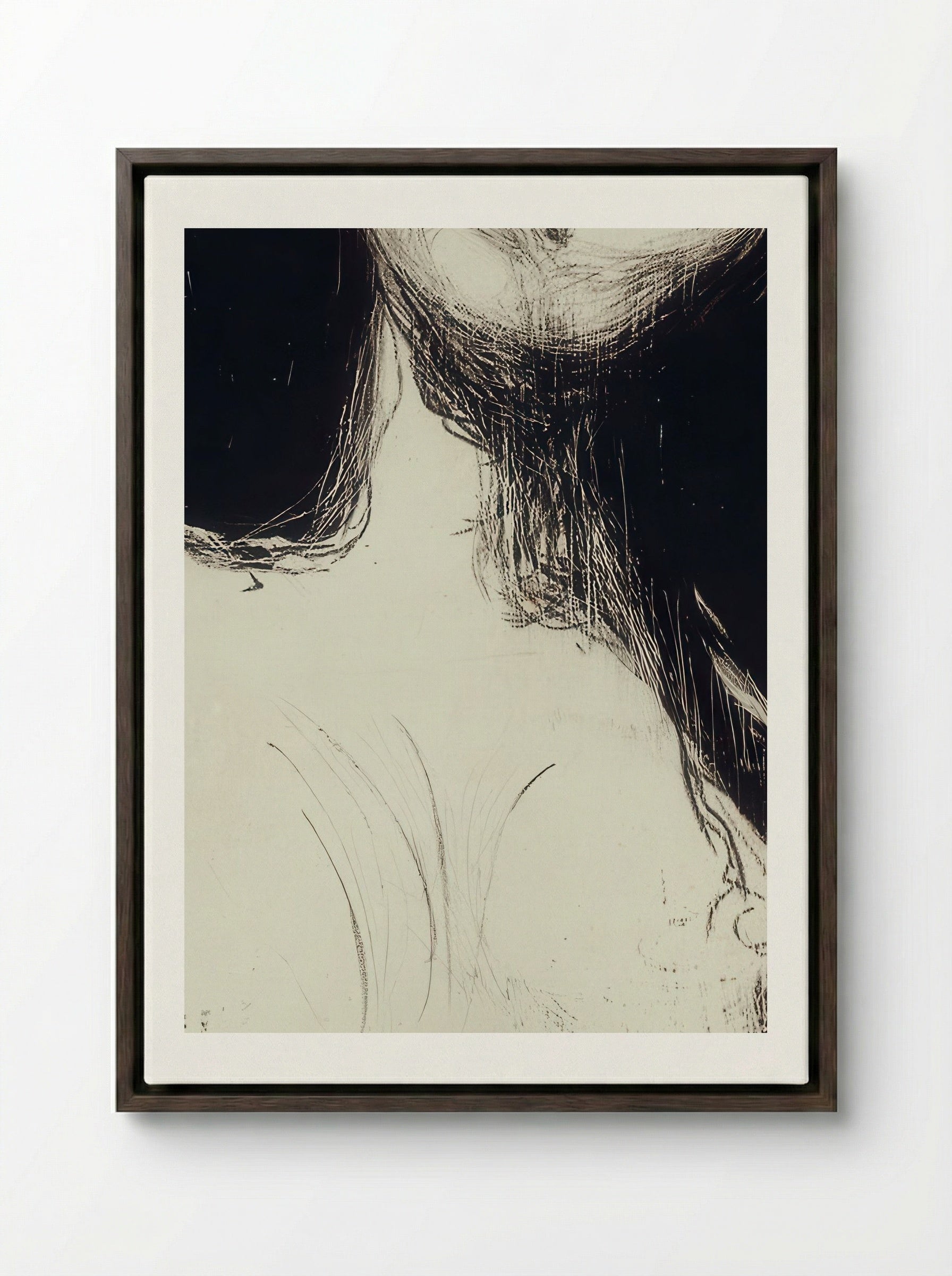 Madonna - Edvard Munch - Framed Canvas Dark Wood