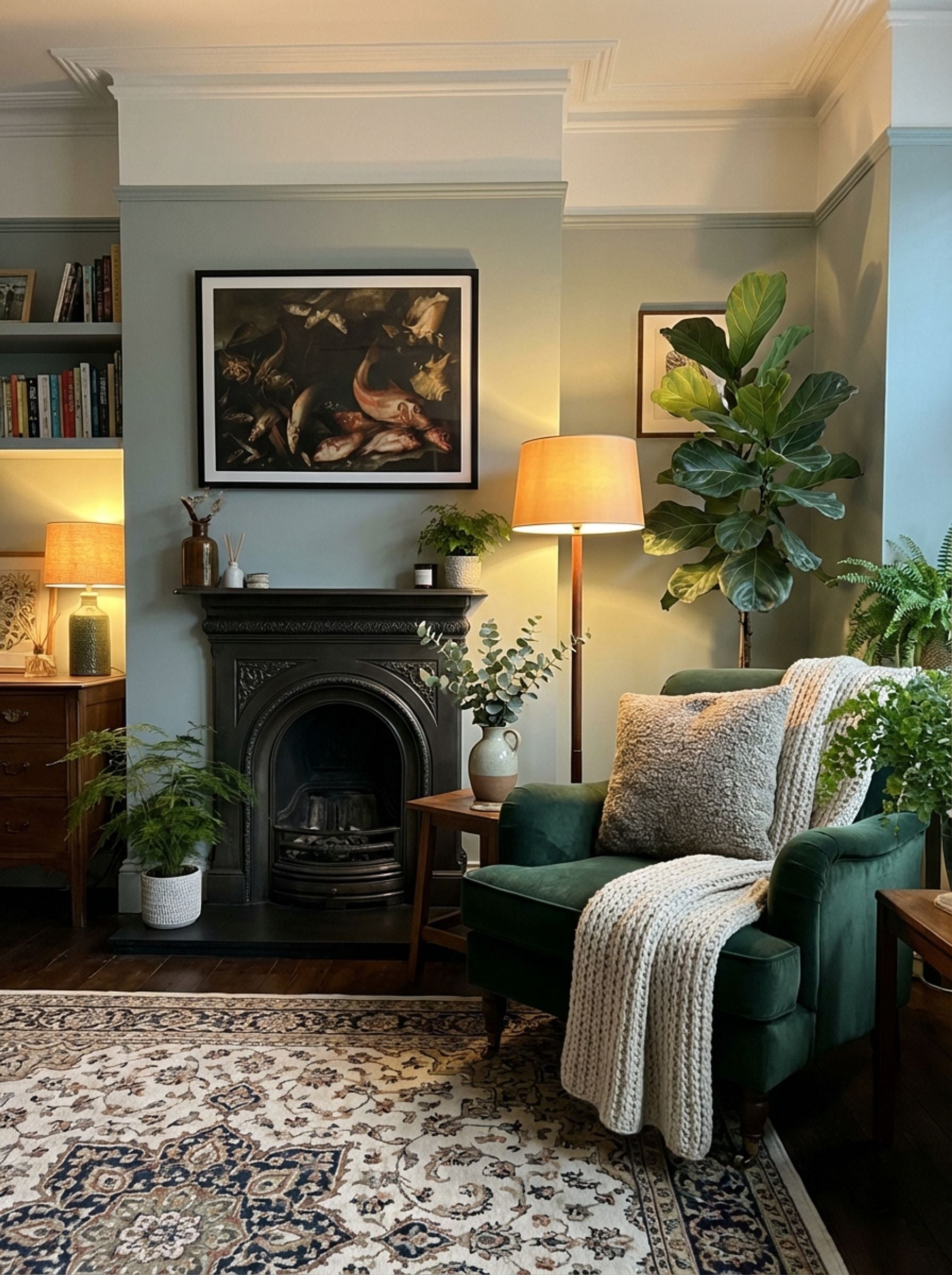 Still Life with Fish, Crabs, and Shells - Fine Art Print - Lifestyle