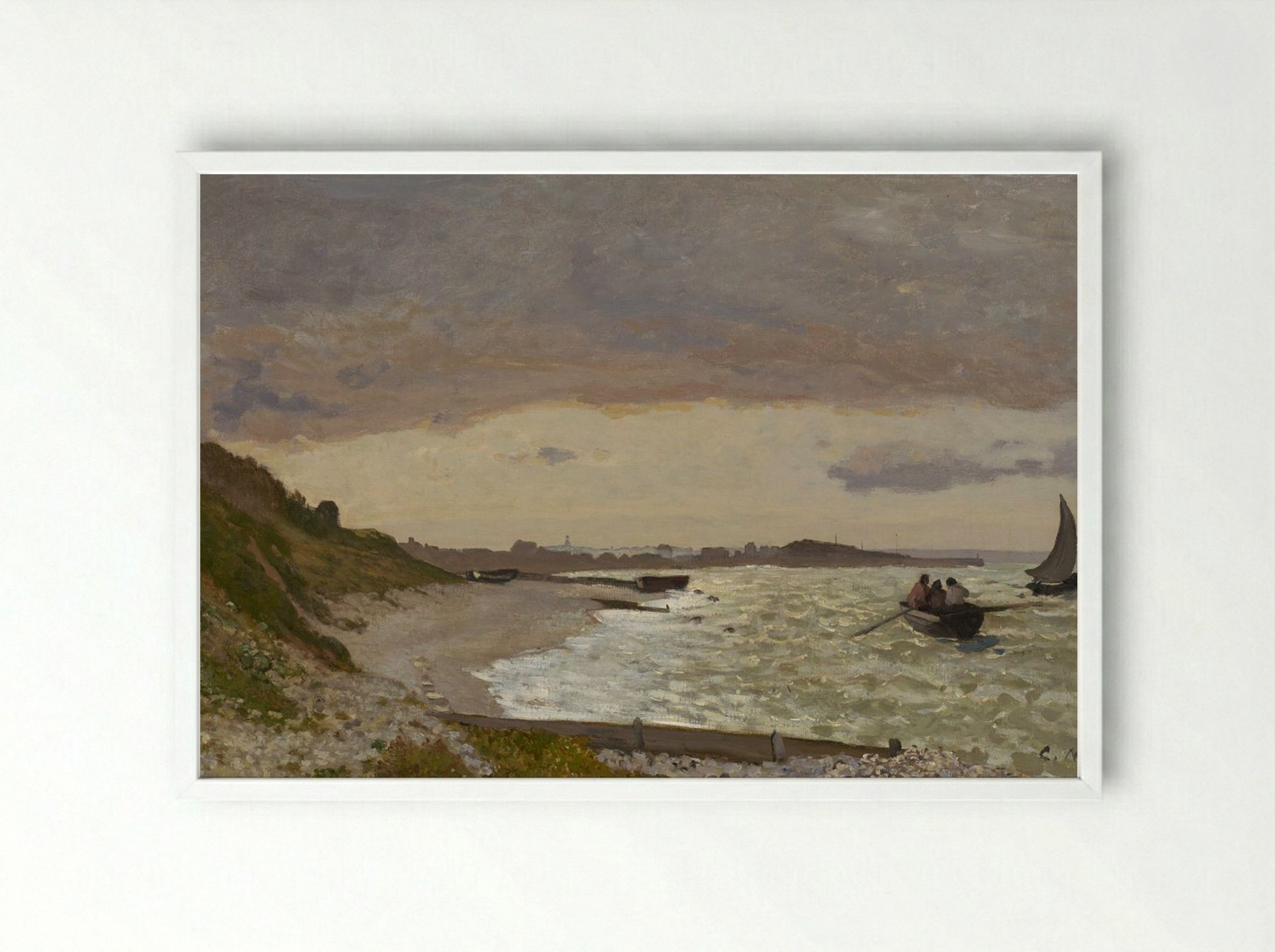 Seascape near Fécamp - Claude Monet - Framed Print White