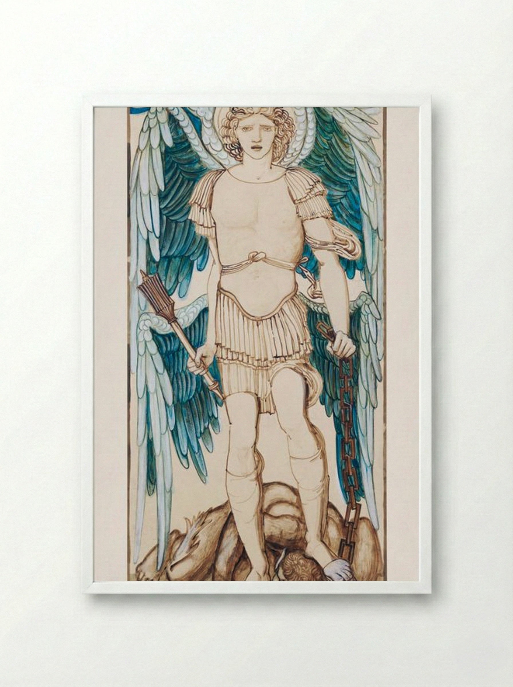 The Angels of the Hierarchy - Principates - Edward Burne-Jones - Framed Print White