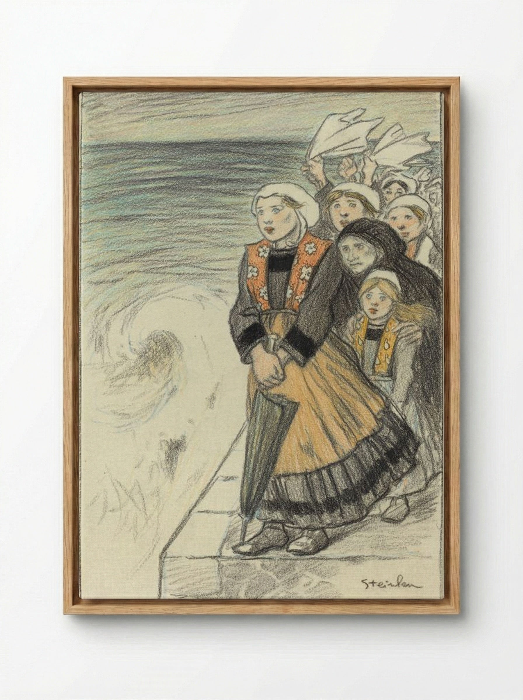 Sailors' Wives - Théophile Alexandre Steinlen - Framed Canvas Wood