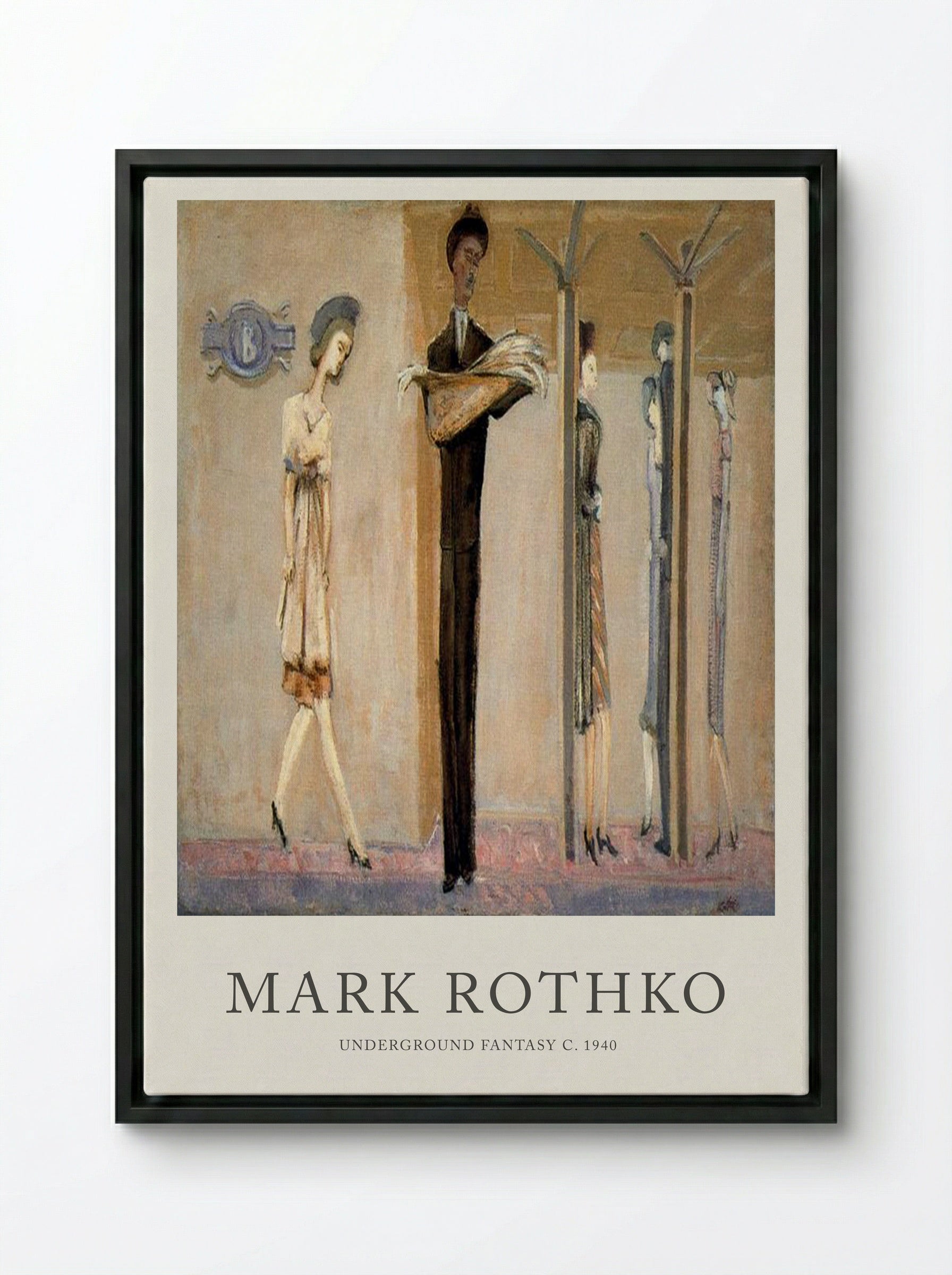 Underground Fantasy - Mark Rothko - Framed Canvas Black