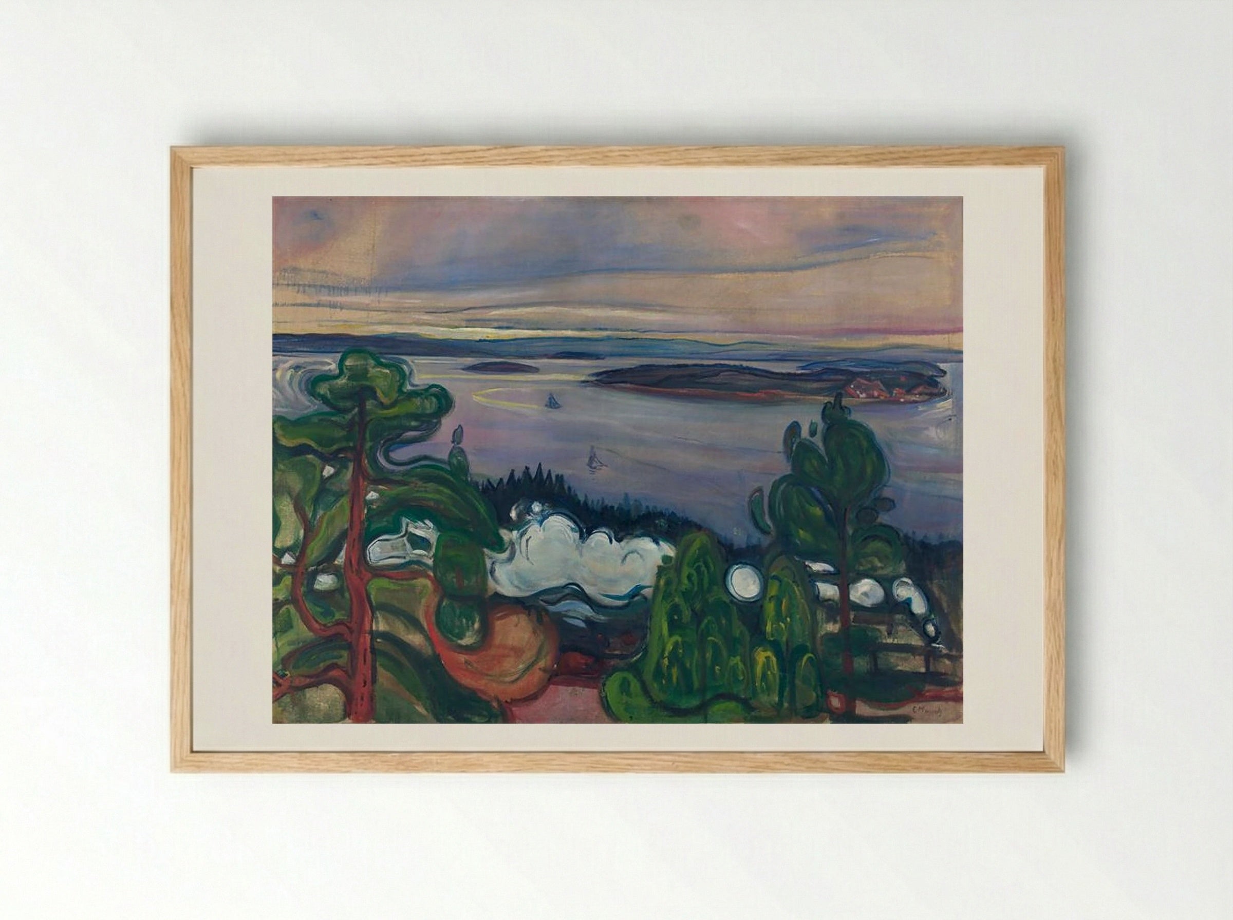 Train Smoke - Edvard Munch - Framed Print Wood