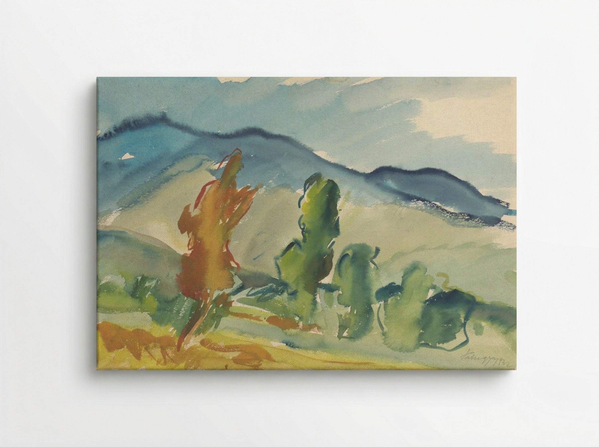 Landscape Below the Mountains - Zolo Palugyay - Canvas