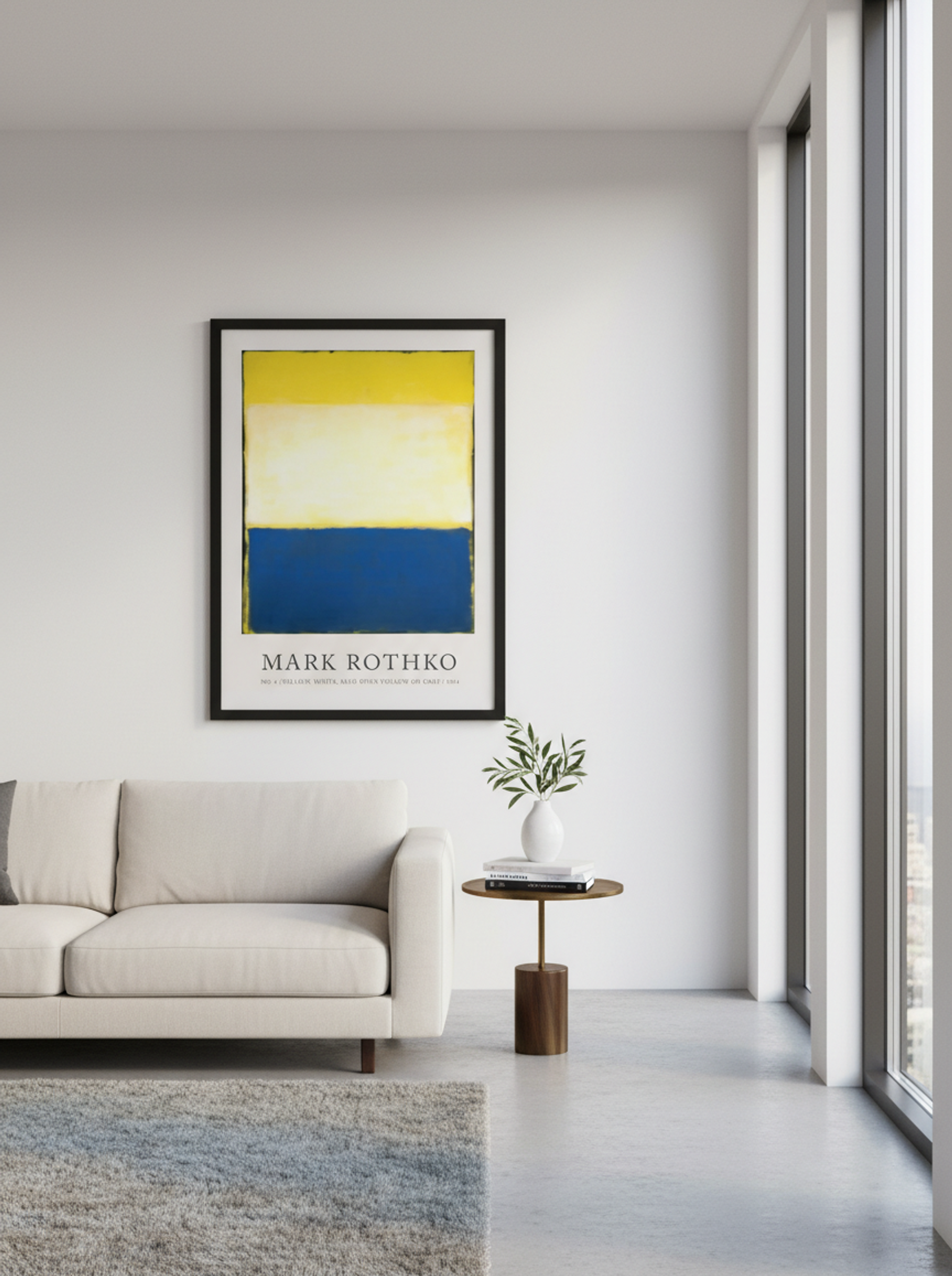 No. 6 (Yellow, White, Blue over Yellow on Gray) - Mark Rothko - Lifestyle