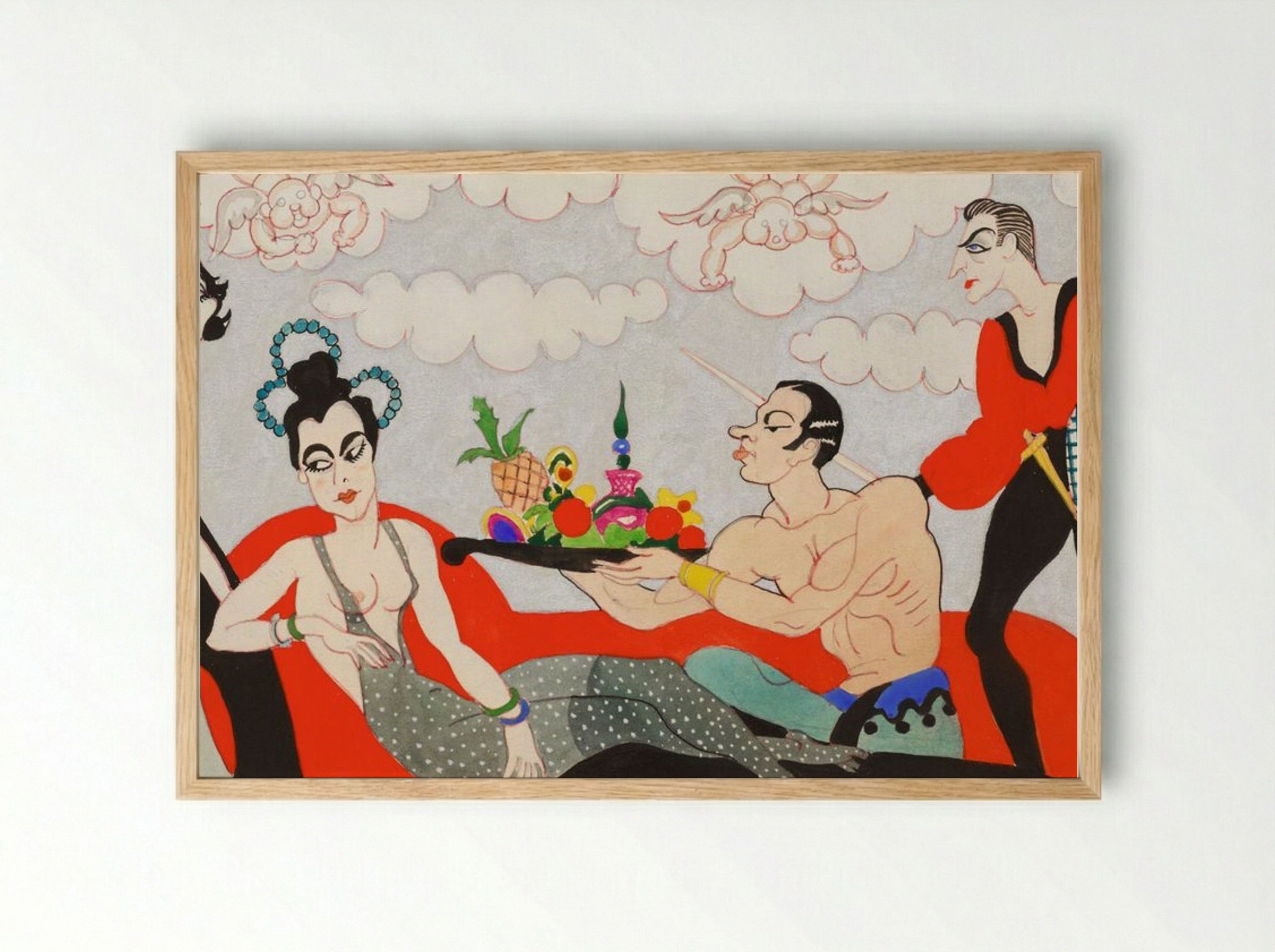 Mural Study No. 3 - John Decker - Framed Print Wood