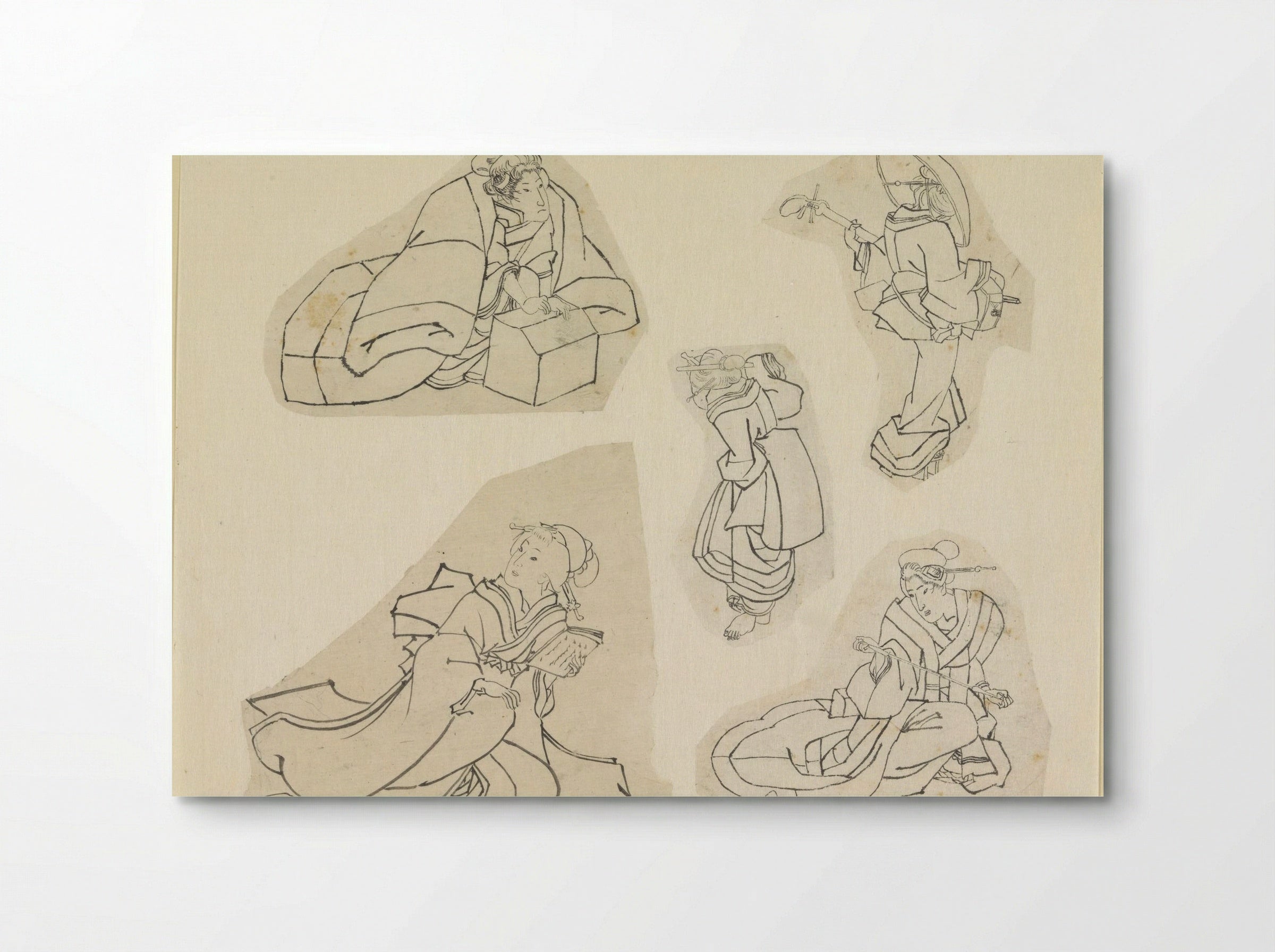 Vijf vrouwenfiguren (Five Figures of Women) - Katsushika Hokusai - Poster