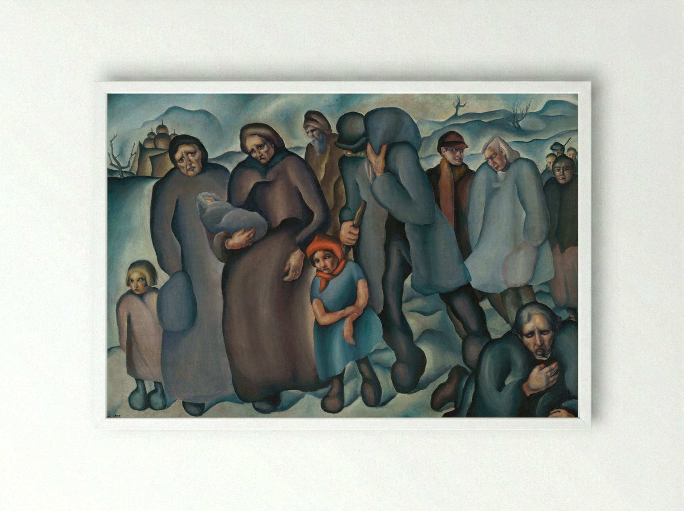 Refugees - Konstantin Bauer - Framed Print White