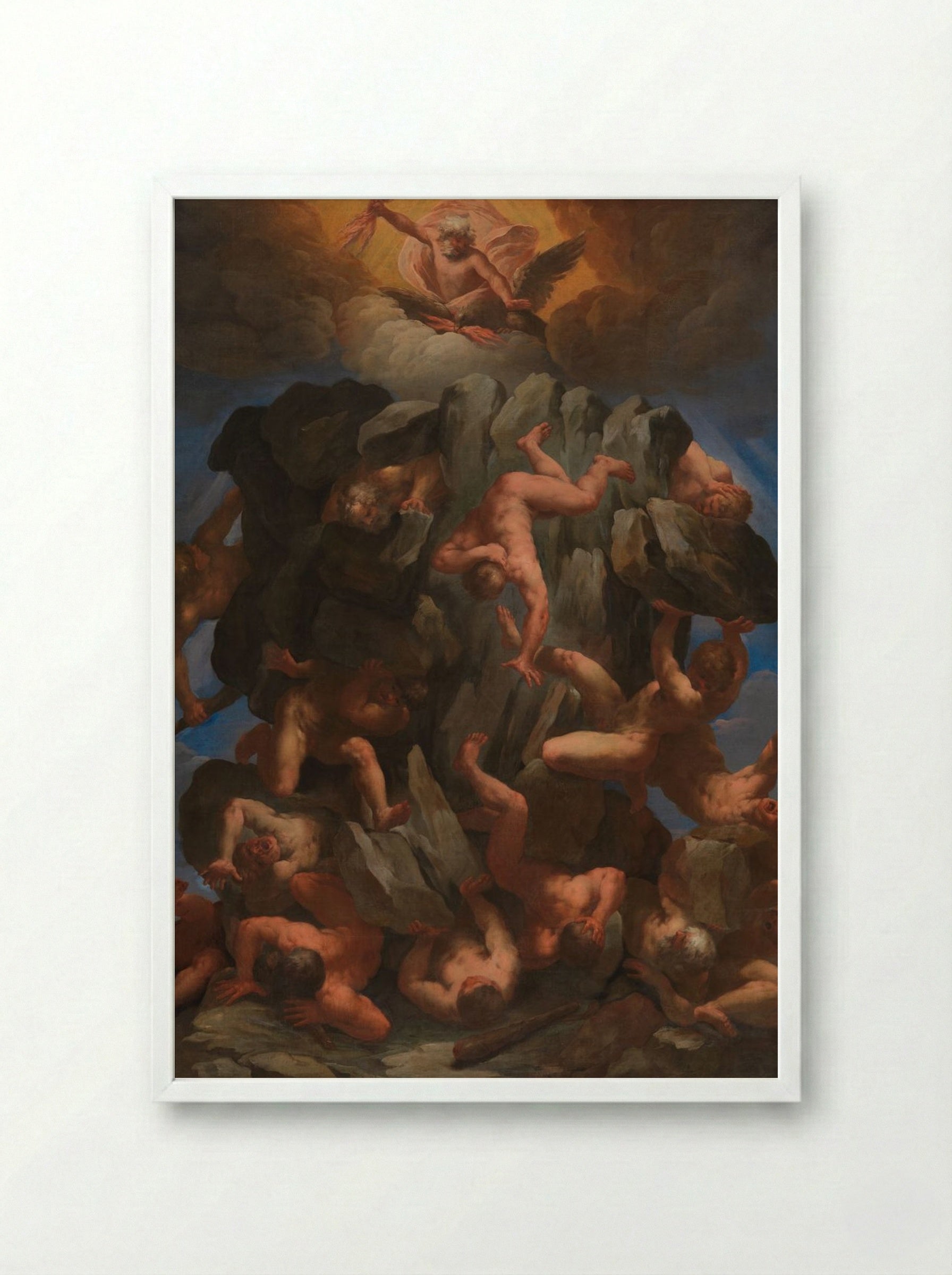 The Fall of the Giants - Guido Reni - Framed Print White