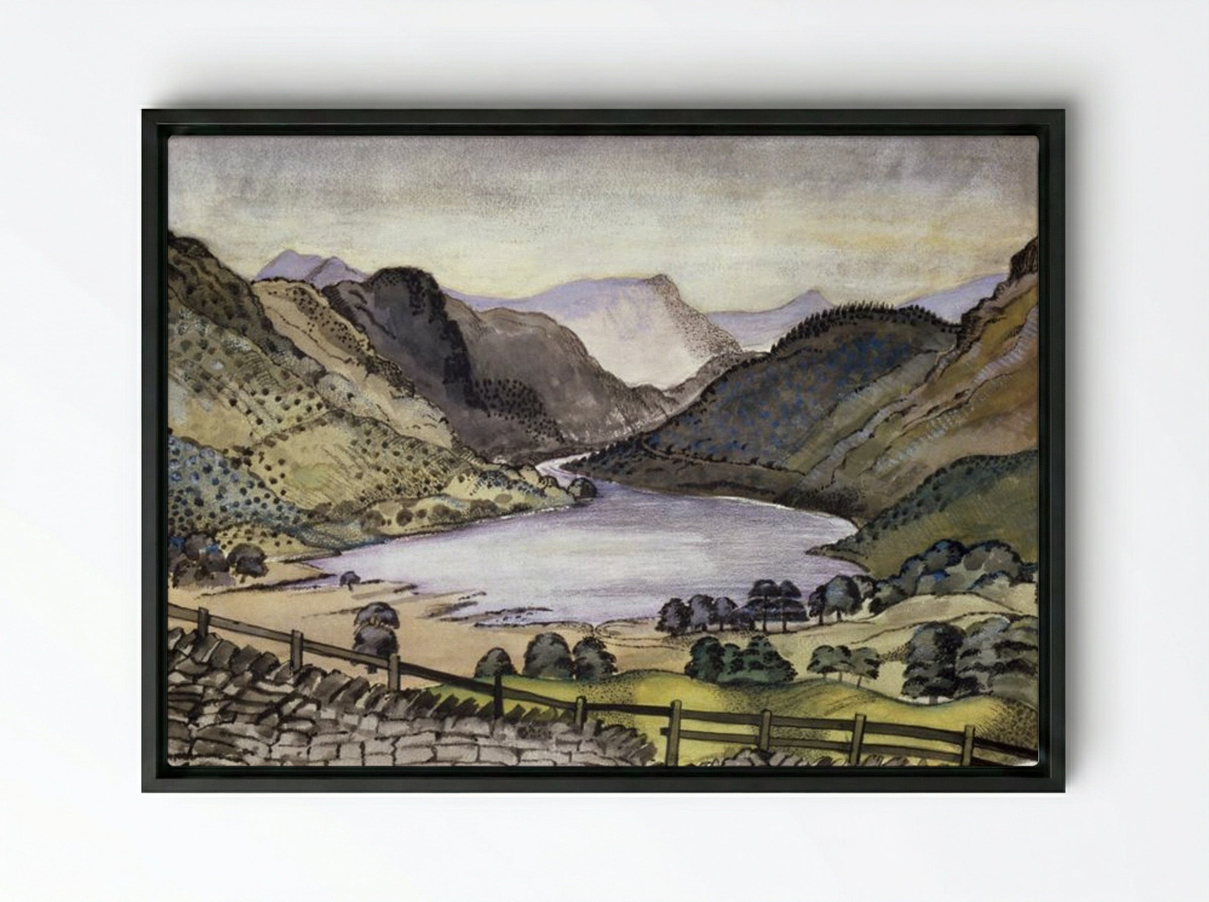Thirlmere - Paul Nash - Framed Canvas Black
