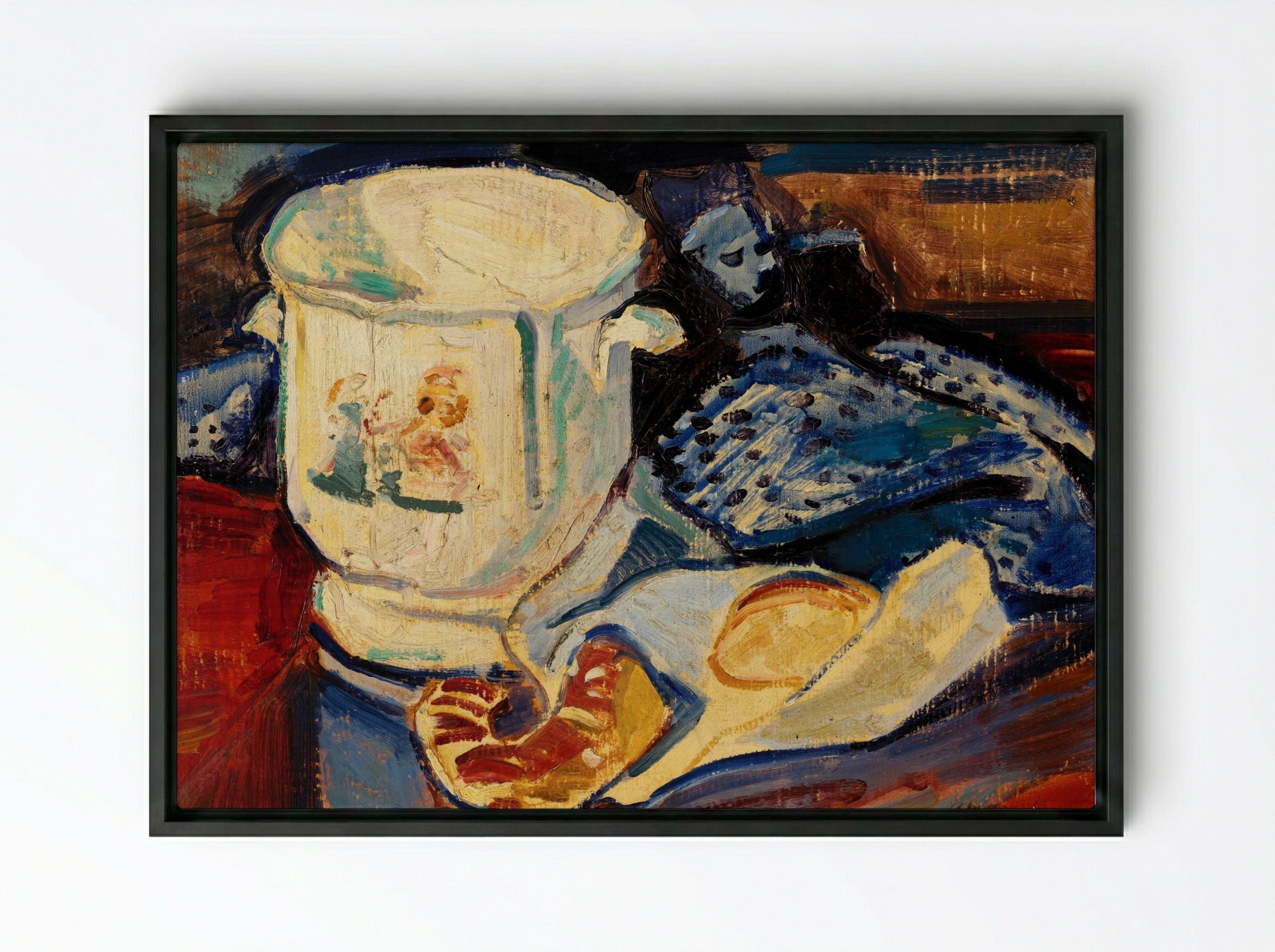 Still Life with Jardinière - Alfred Henry Maurer - Framed Canvas Black