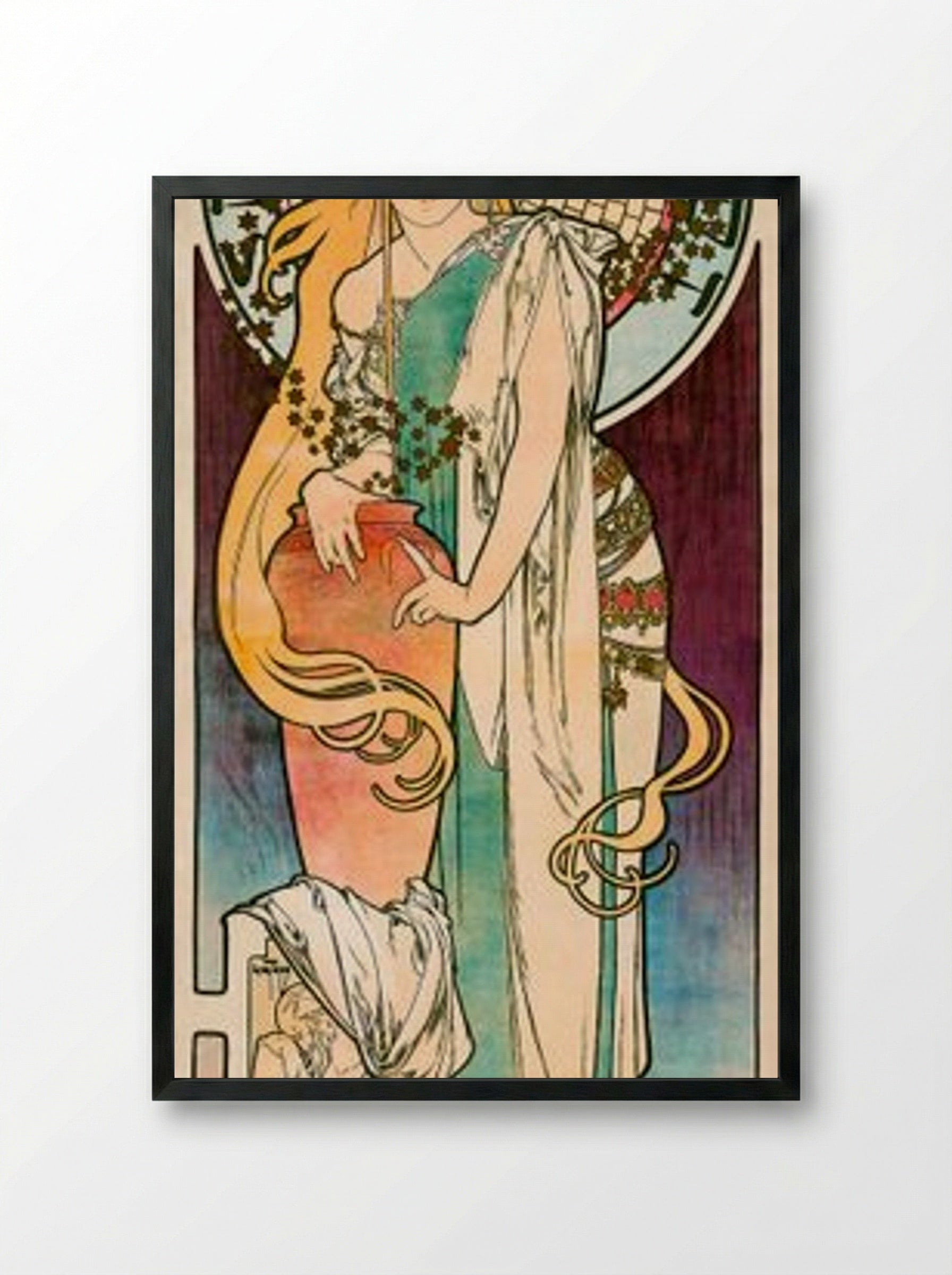 La Samaritaine - Alphonse Mucha - Framed Print Black