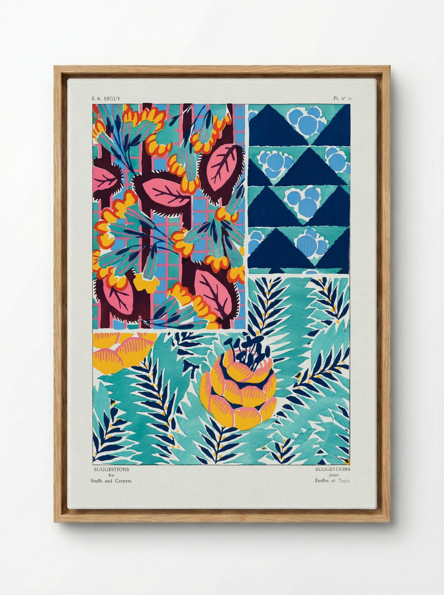 Suggestions for Stuffs and Carpets, Plate 11 - Émile-Allain Séguy - Framed Canvas Wood