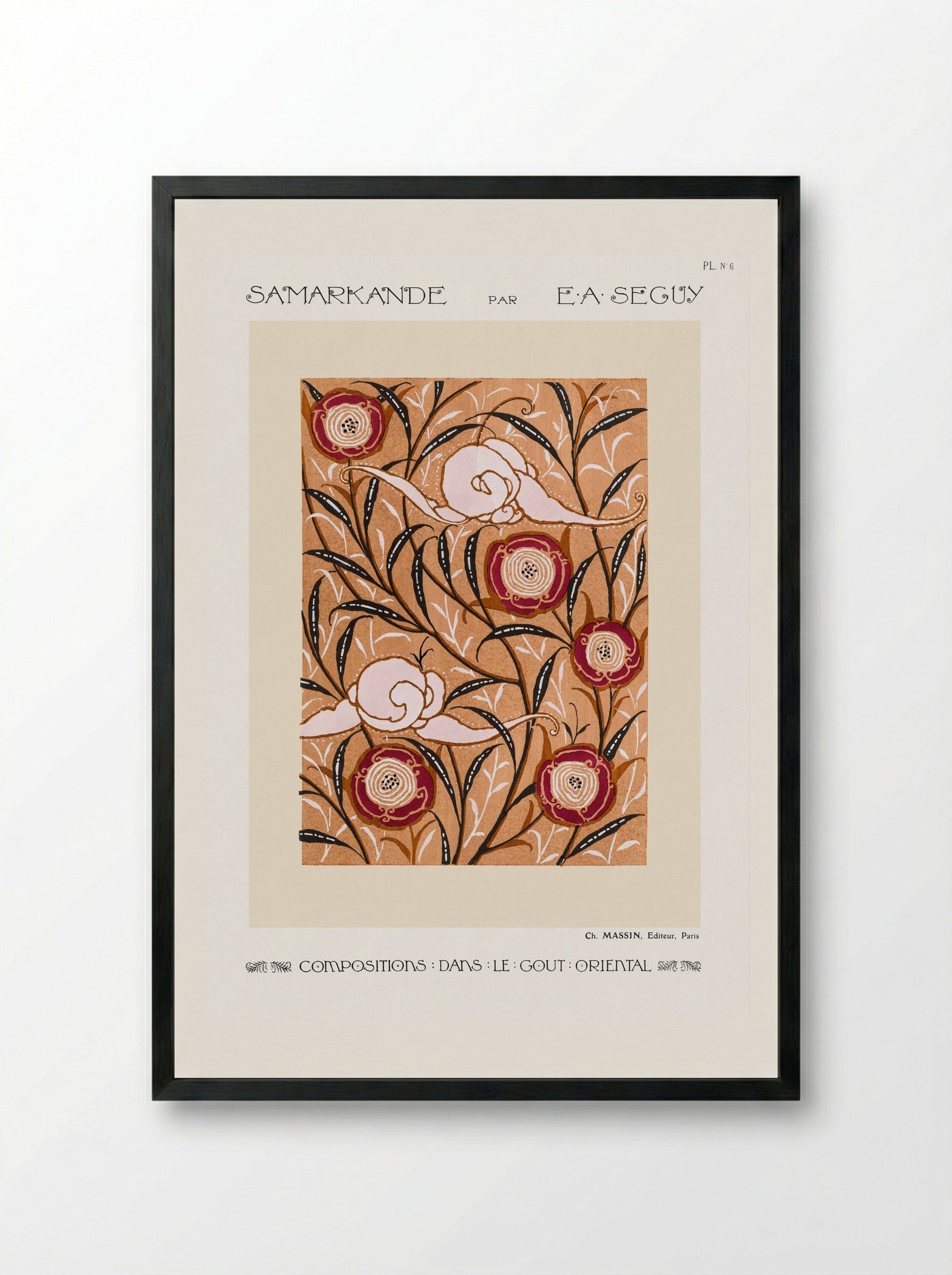 Samarkande (Plate 6, Compositions in the Oriental Style) - Émile-Allain Séguy - Framed Print Black