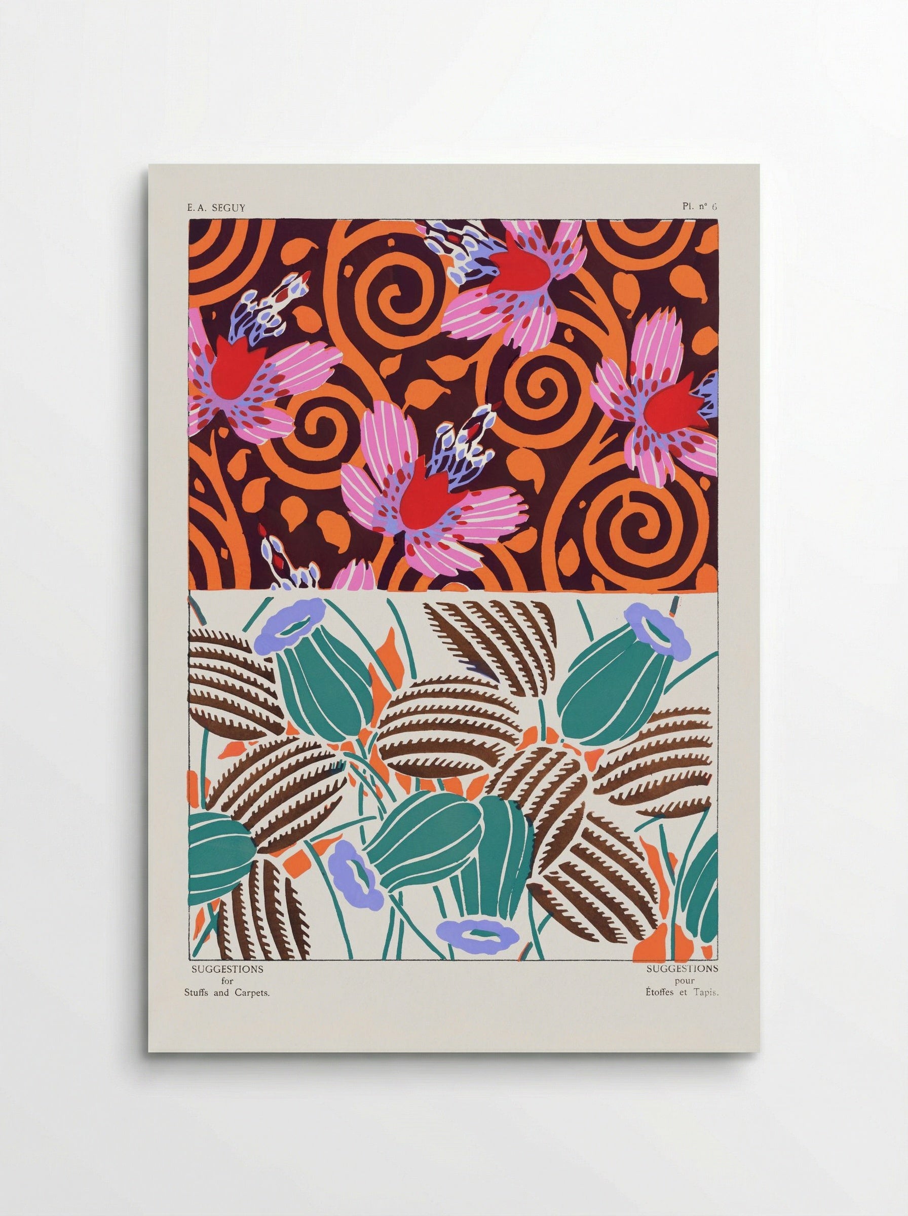 Suggestions for Stuffs and Carpets, Plate 6 - Émile-Allain Séguy - Poster
