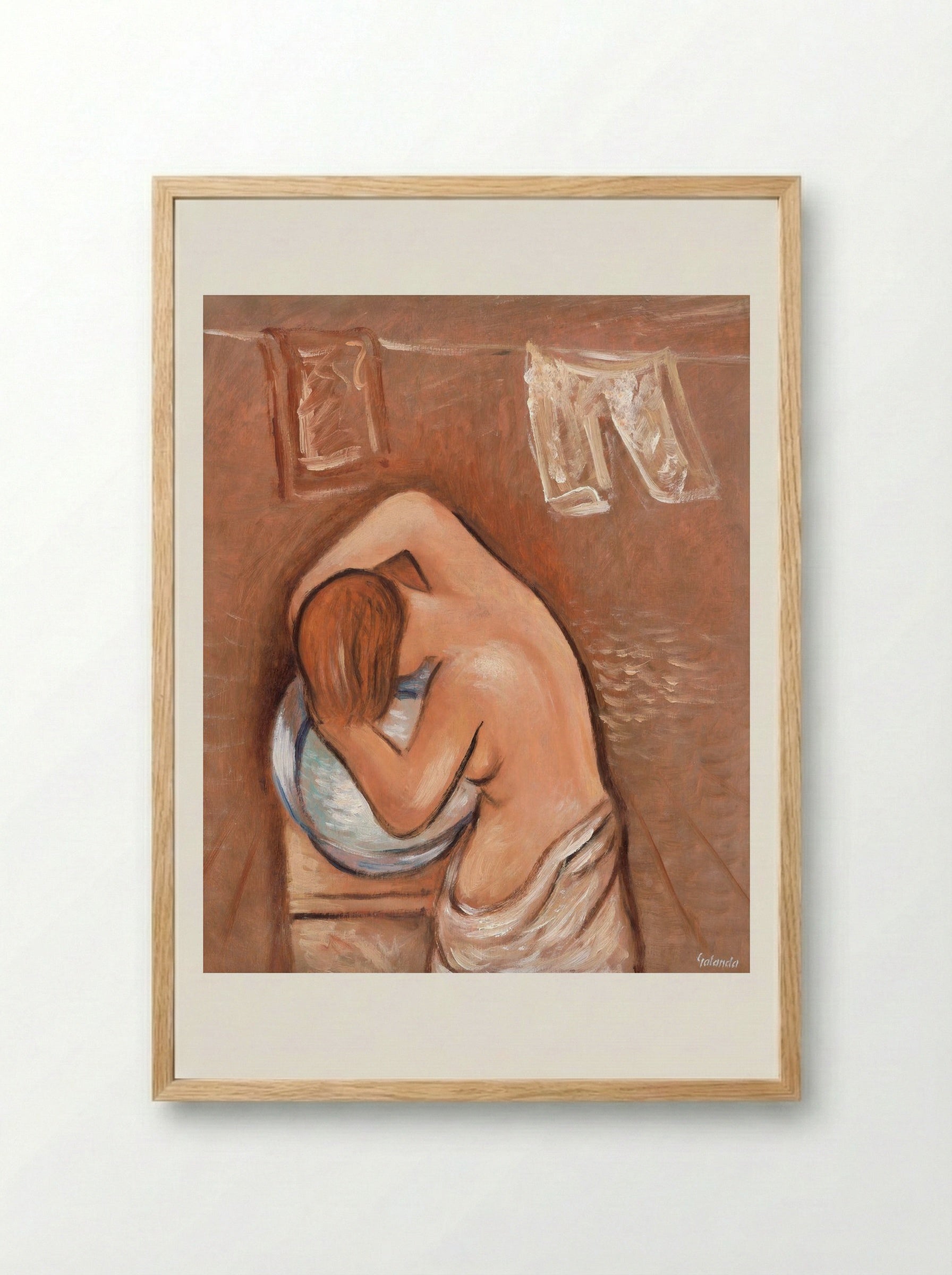Washing Hair - Mikuláš Galanda - Framed Print Wood