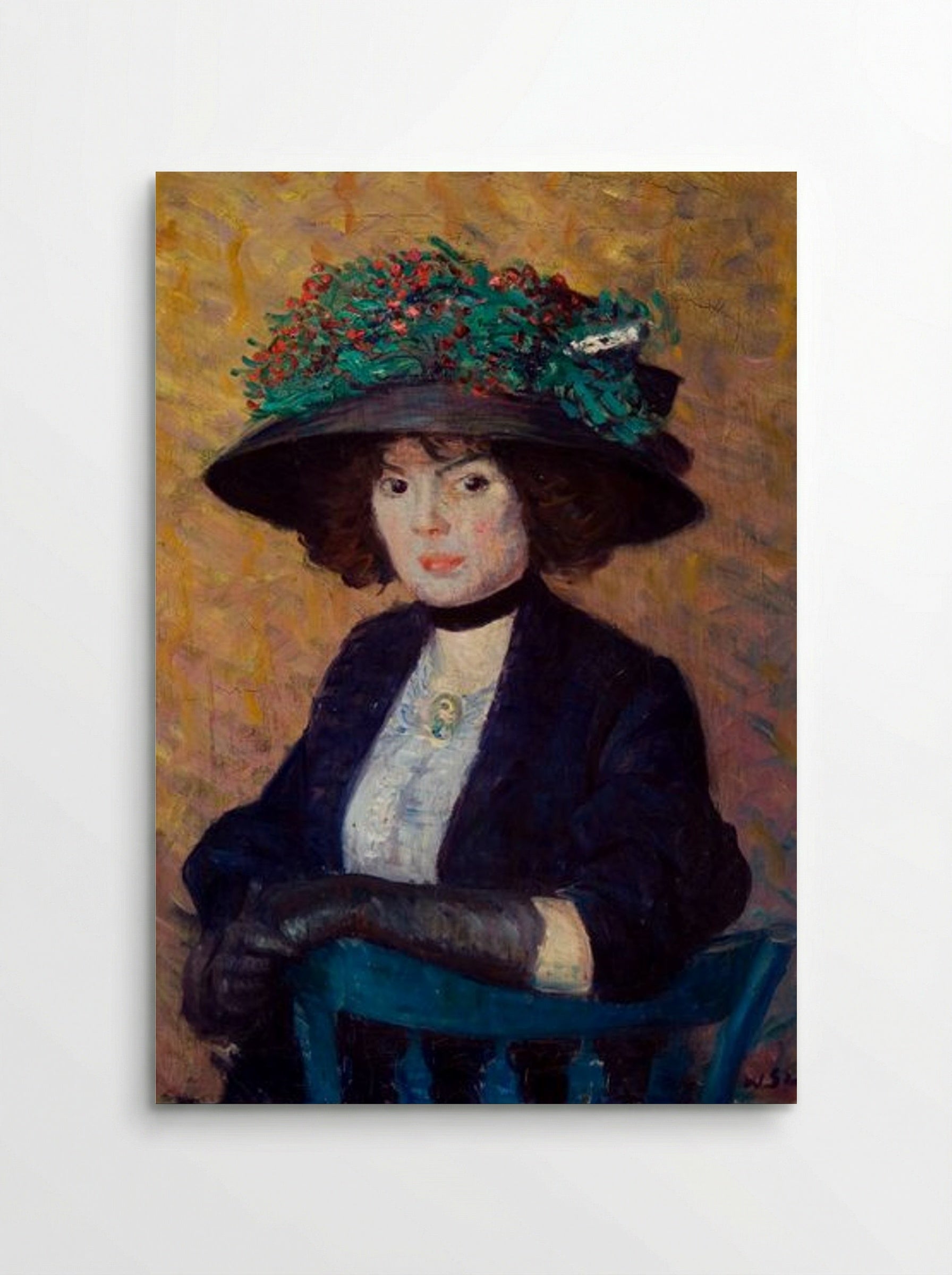 Woman with Green Hat - William James Glackens - Poster