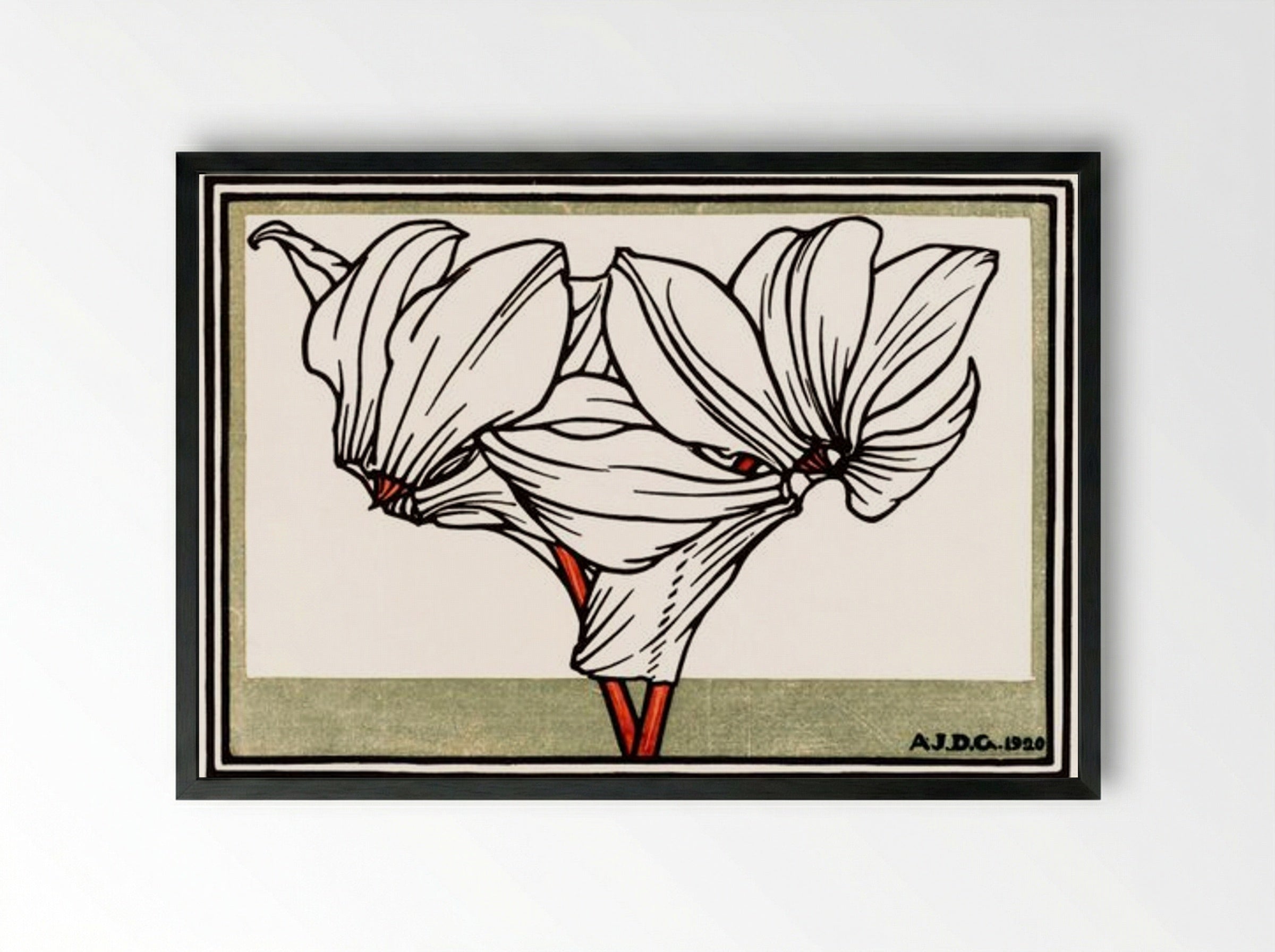 Cyclamen - Julie de Graag - Framed Print Black