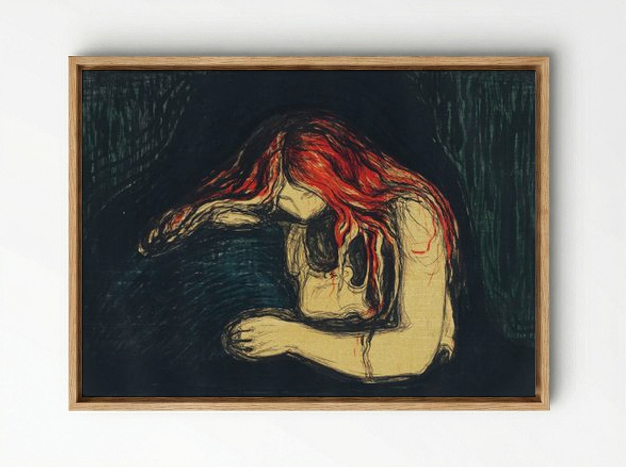 The Vampire II - Edvard Munch - Framed Canvas Wood