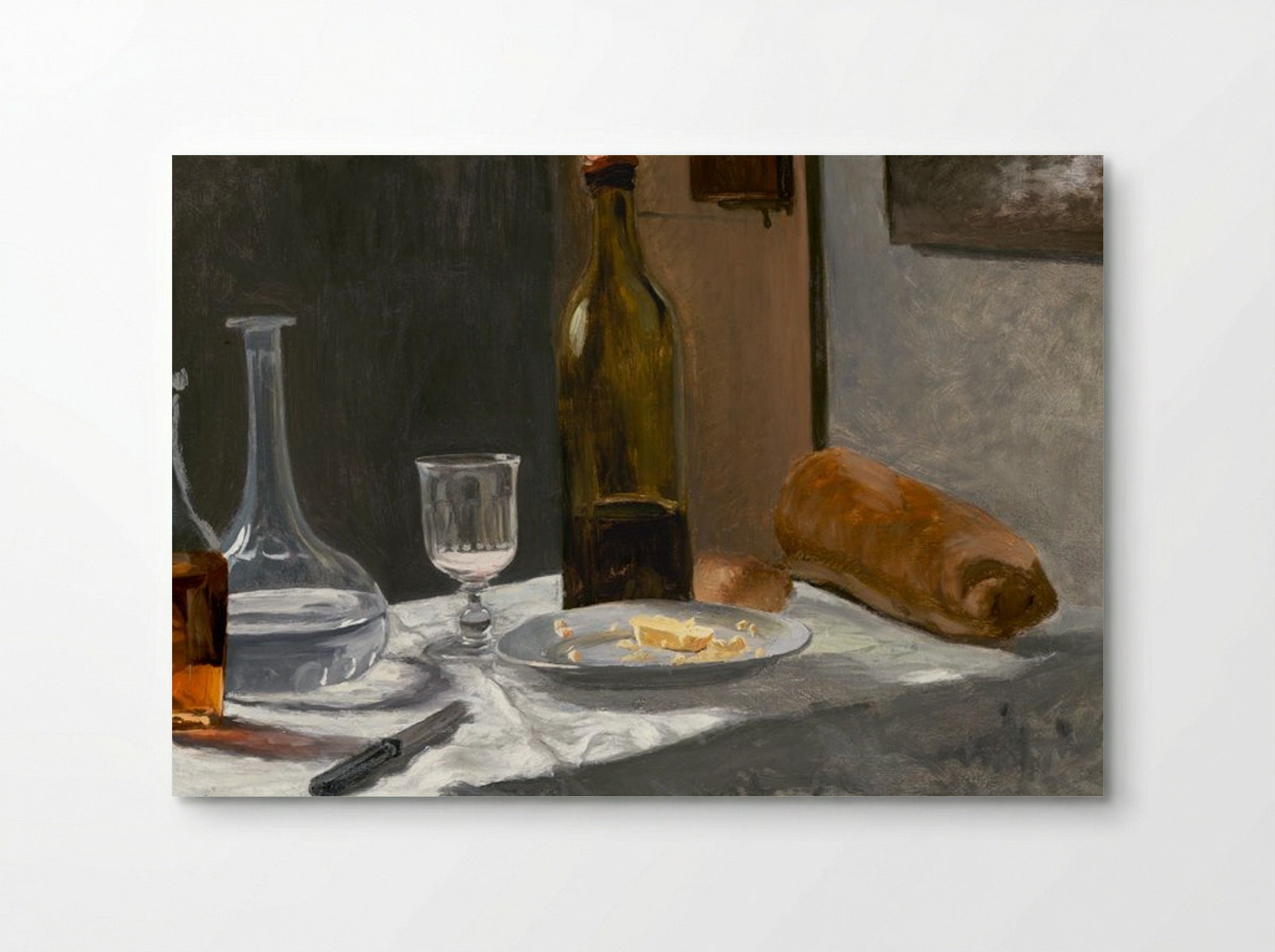 Still Life with Bottle, Carafe, Bread, and Wine - Claude Monet - Poster
