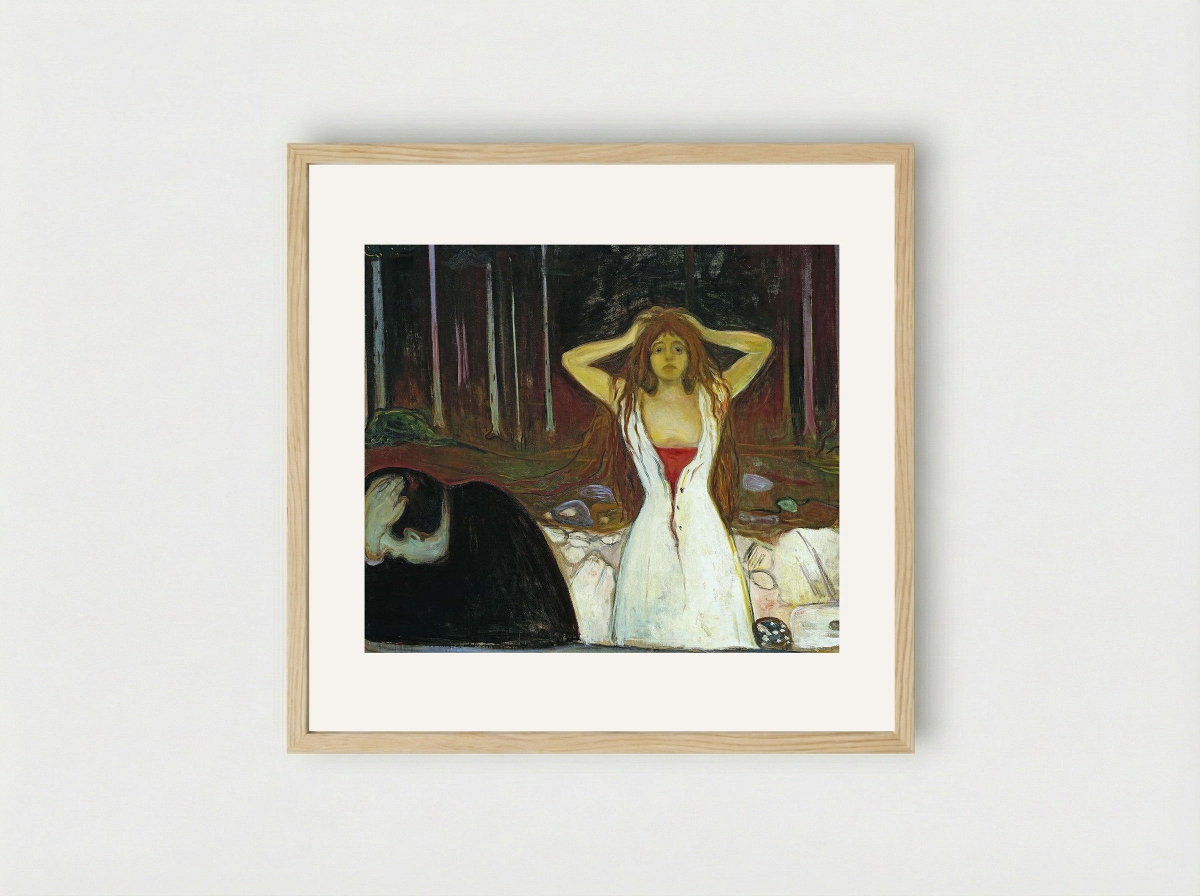 Ashes - Edvard Munch - Framed Print Wood