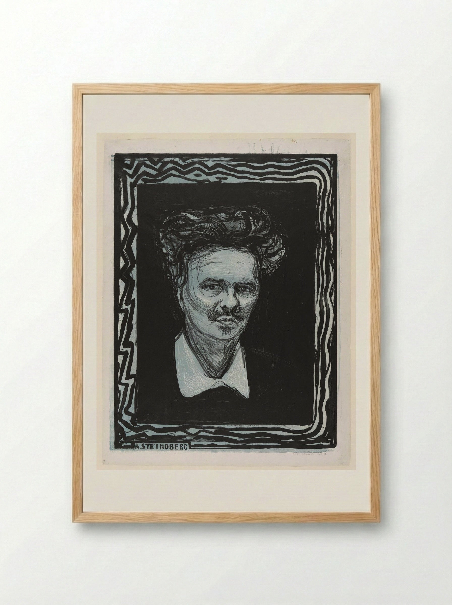 August Strindberg - Edvard Munch - Framed Print Wood