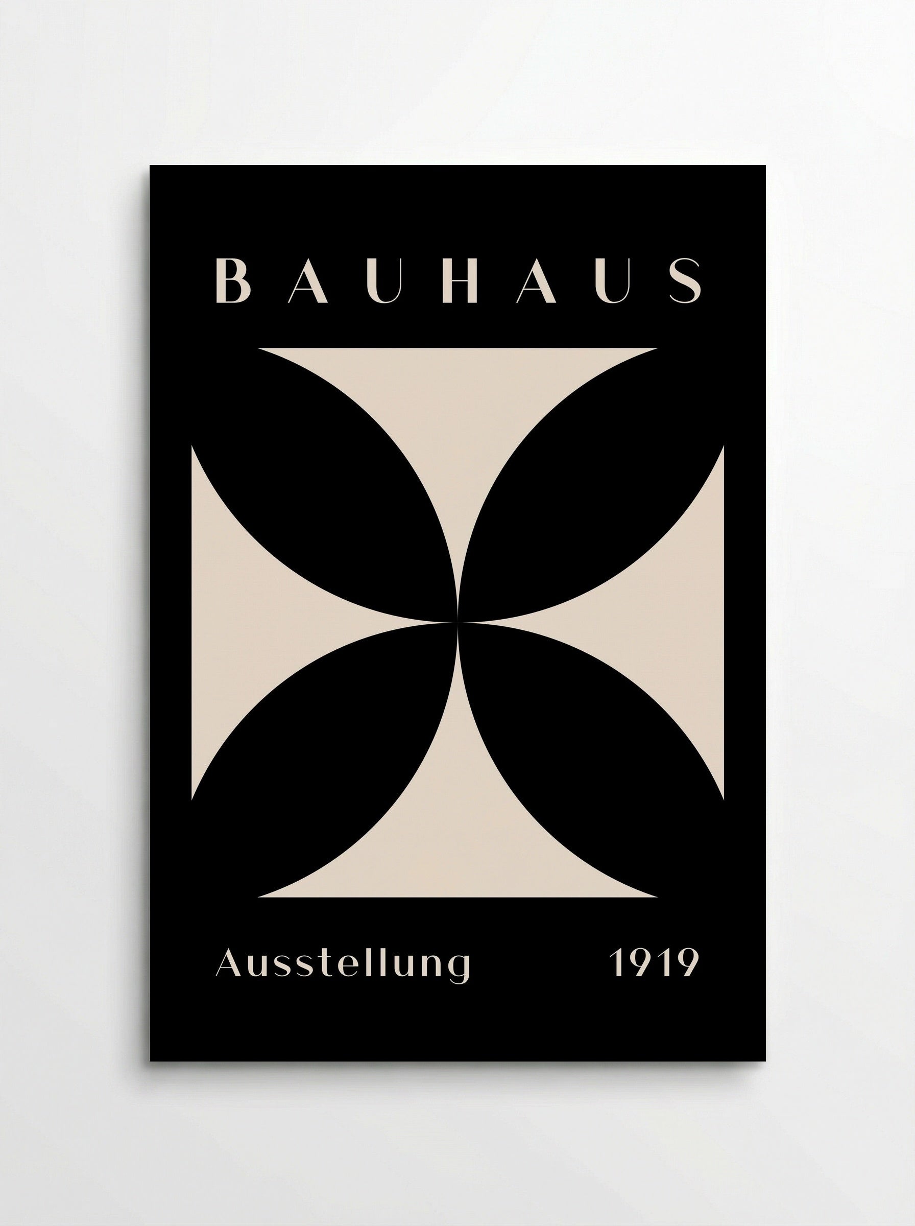 Bauhaus Cross Form - Black on Cream (1919) - Poster