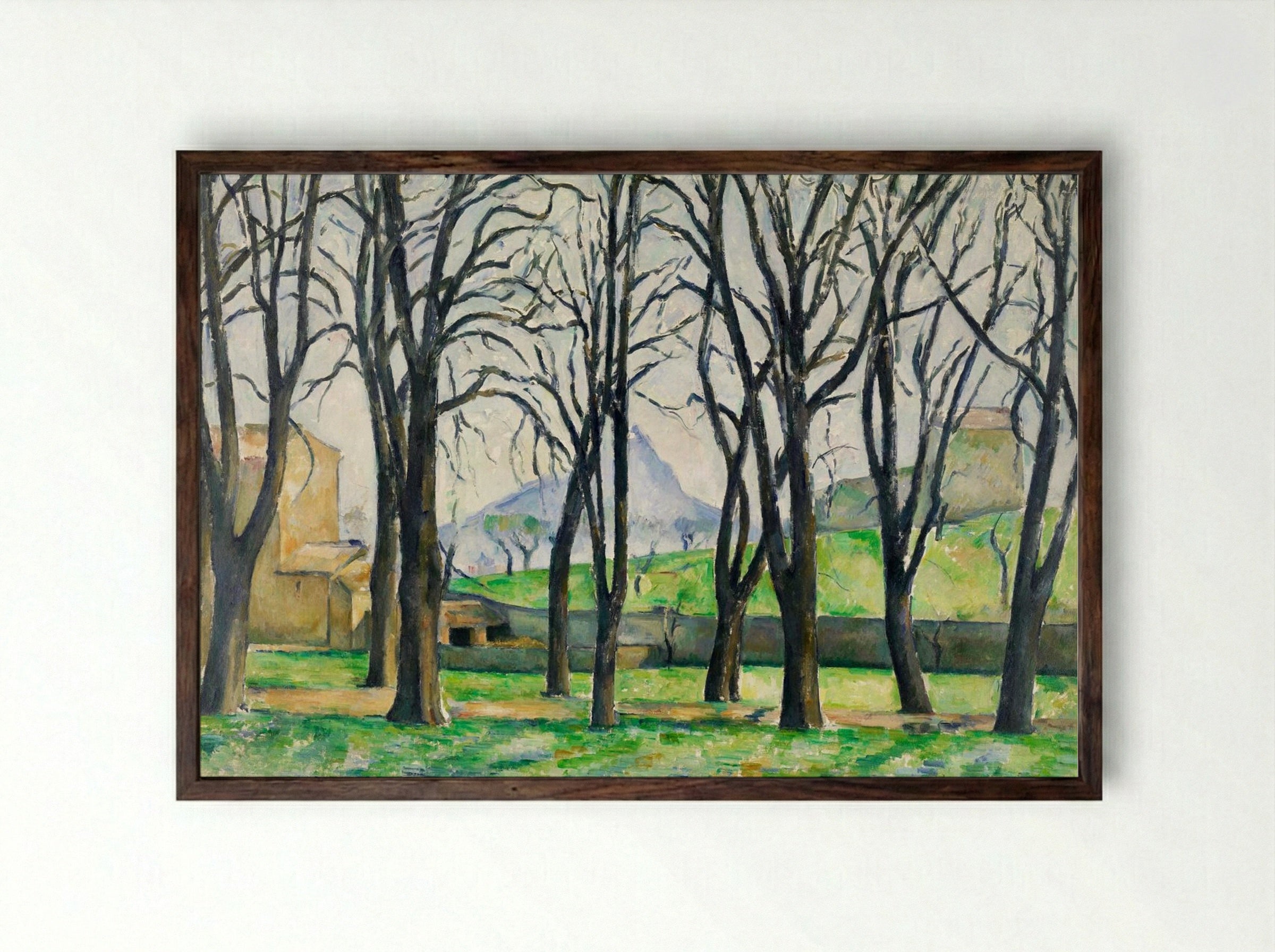 Chestnut Trees at Jas de Bouffan - Paul Cézanne - Framed Print Dark Wood